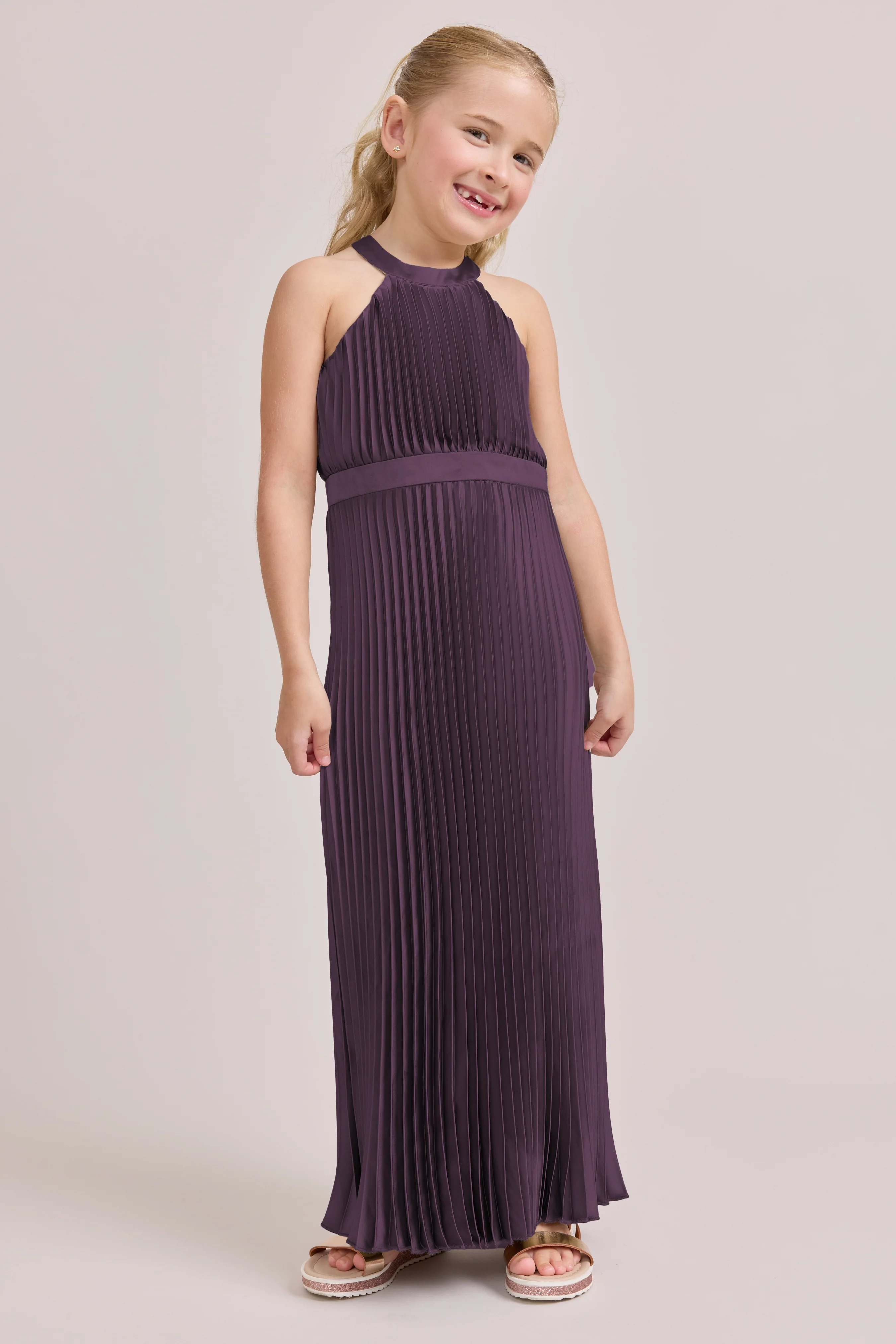 Kids Mazie Satin Pleated Dress | Made To Order - Image 67