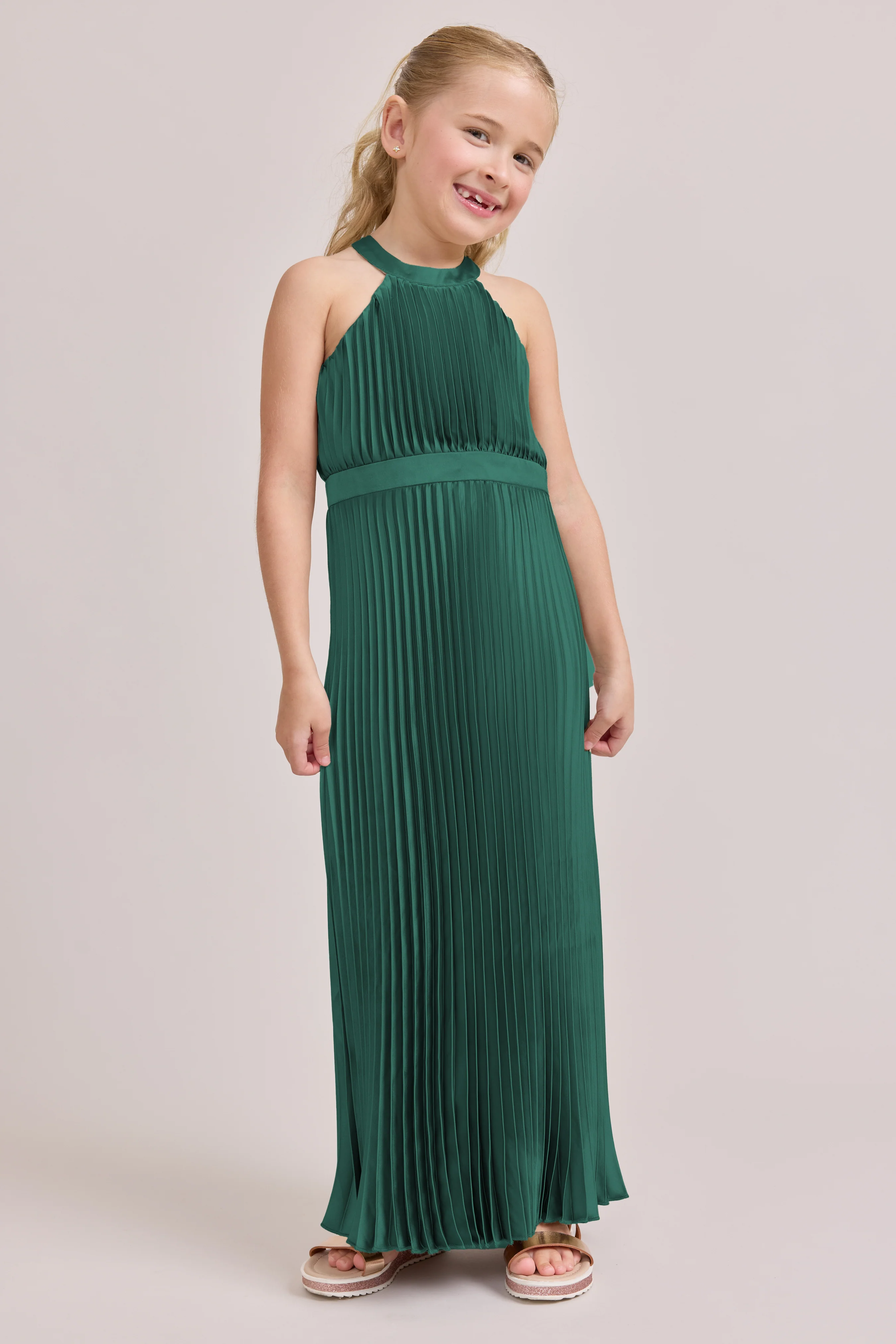 Kids Mazie Satin Pleated Dress | Made To Order - Image 68