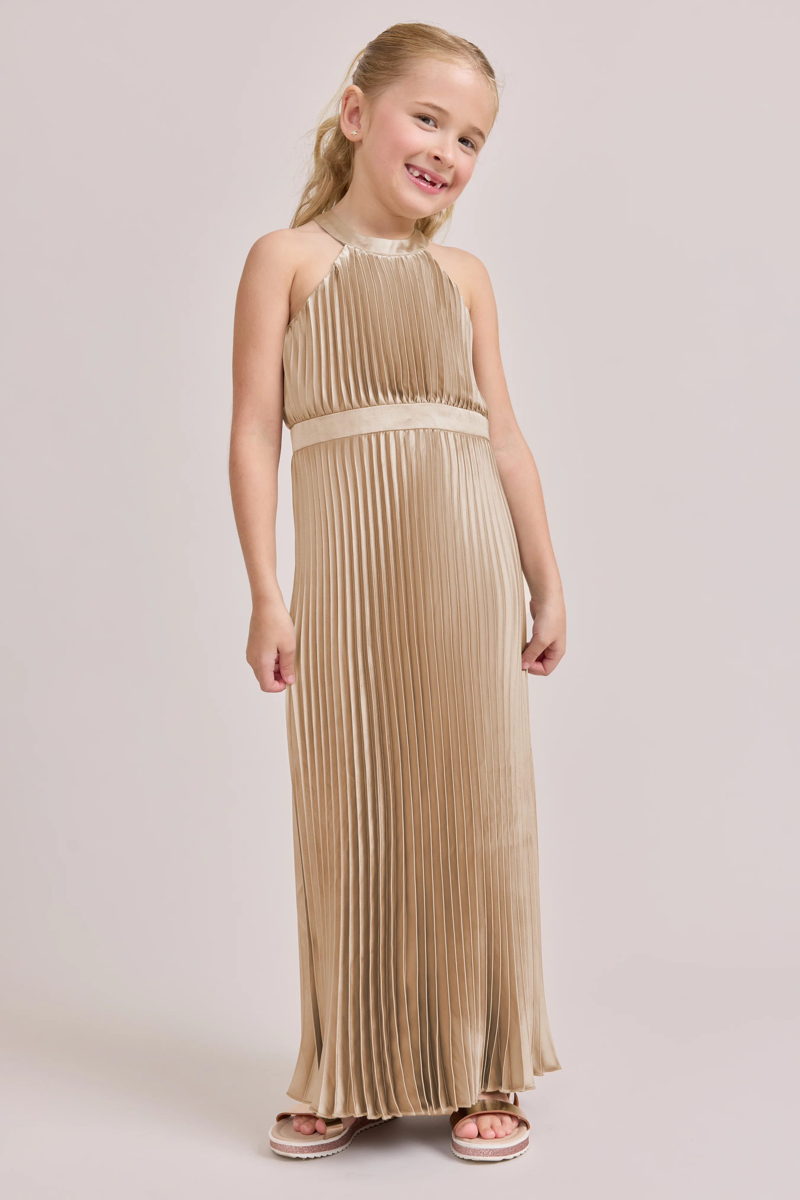 Kids Mazie Satin Pleated Dress | Made To Order - Image 73