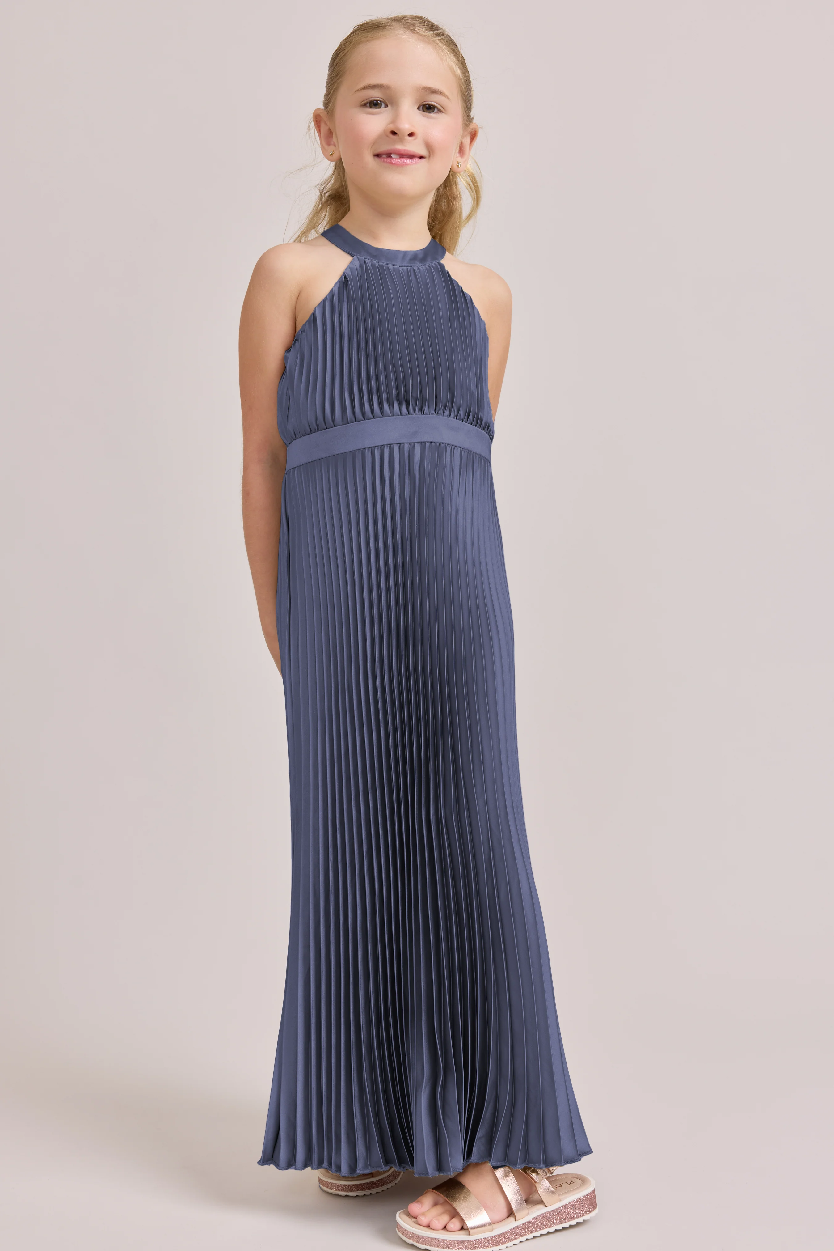 Kids Mazie Satin Pleated Dress | Made To Order - Image 75