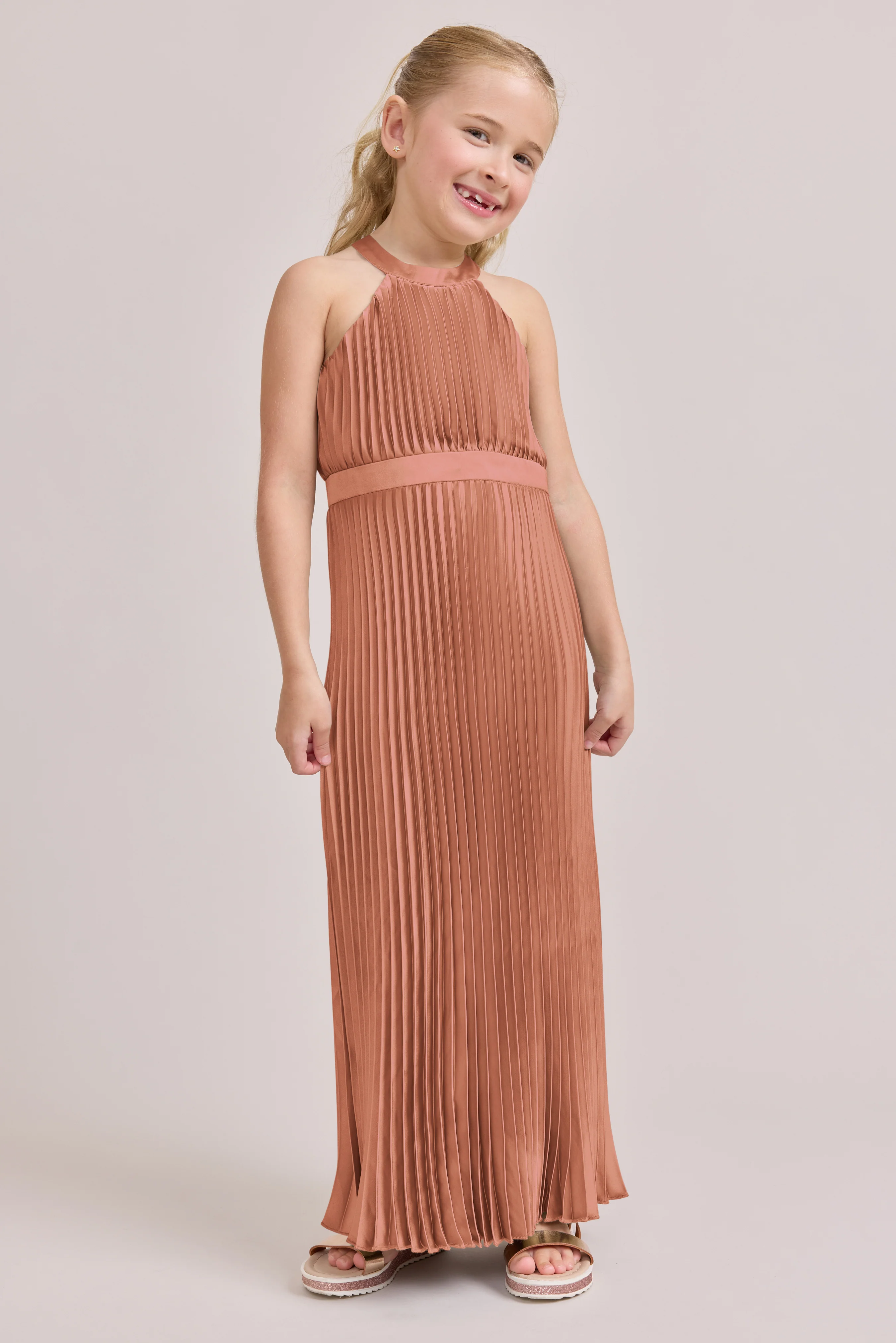 Kids Mazie Satin Pleated Dress | Made To Order - Image 8