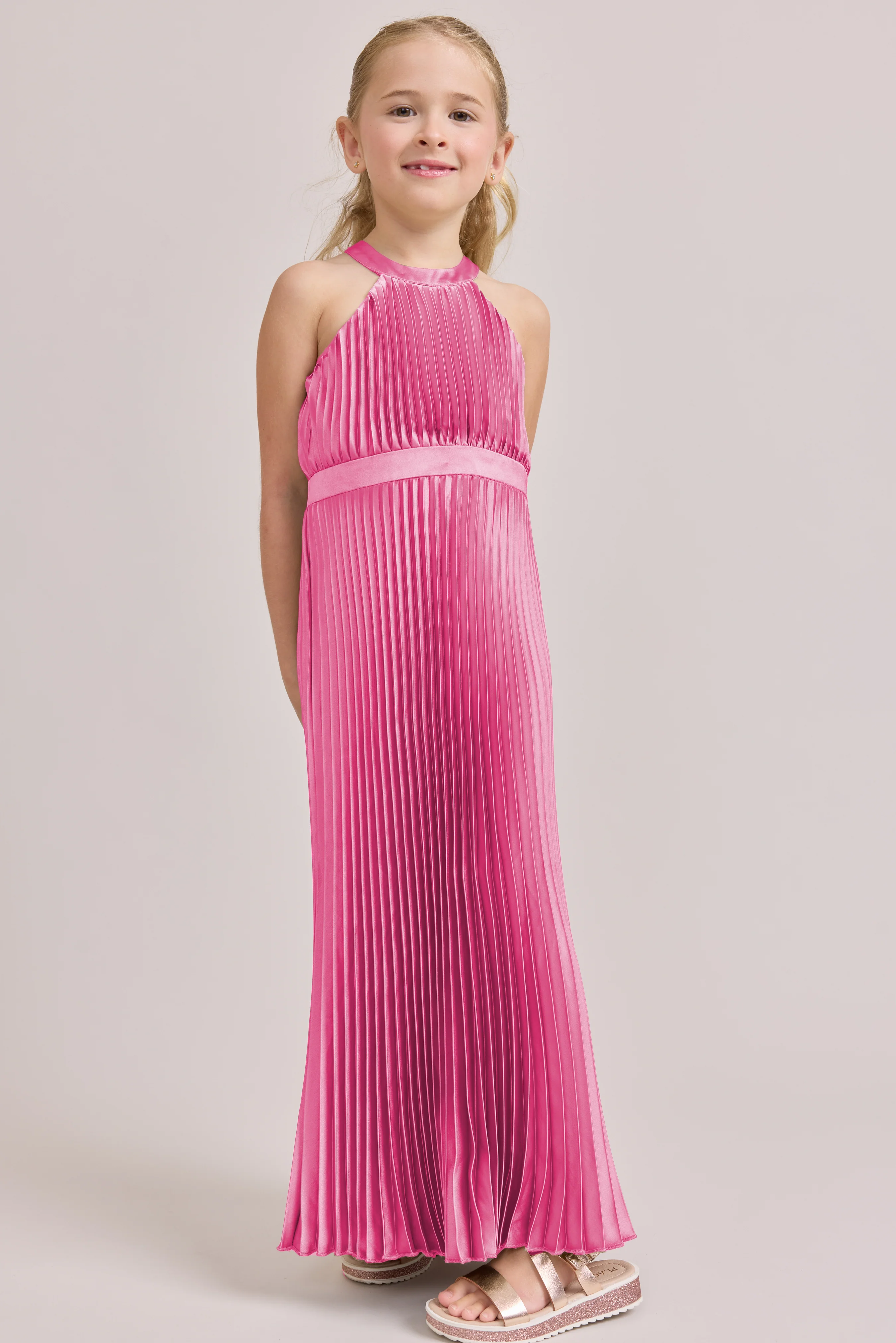 Kids Mazie Satin Pleated Dress | Made To Order - Image 83