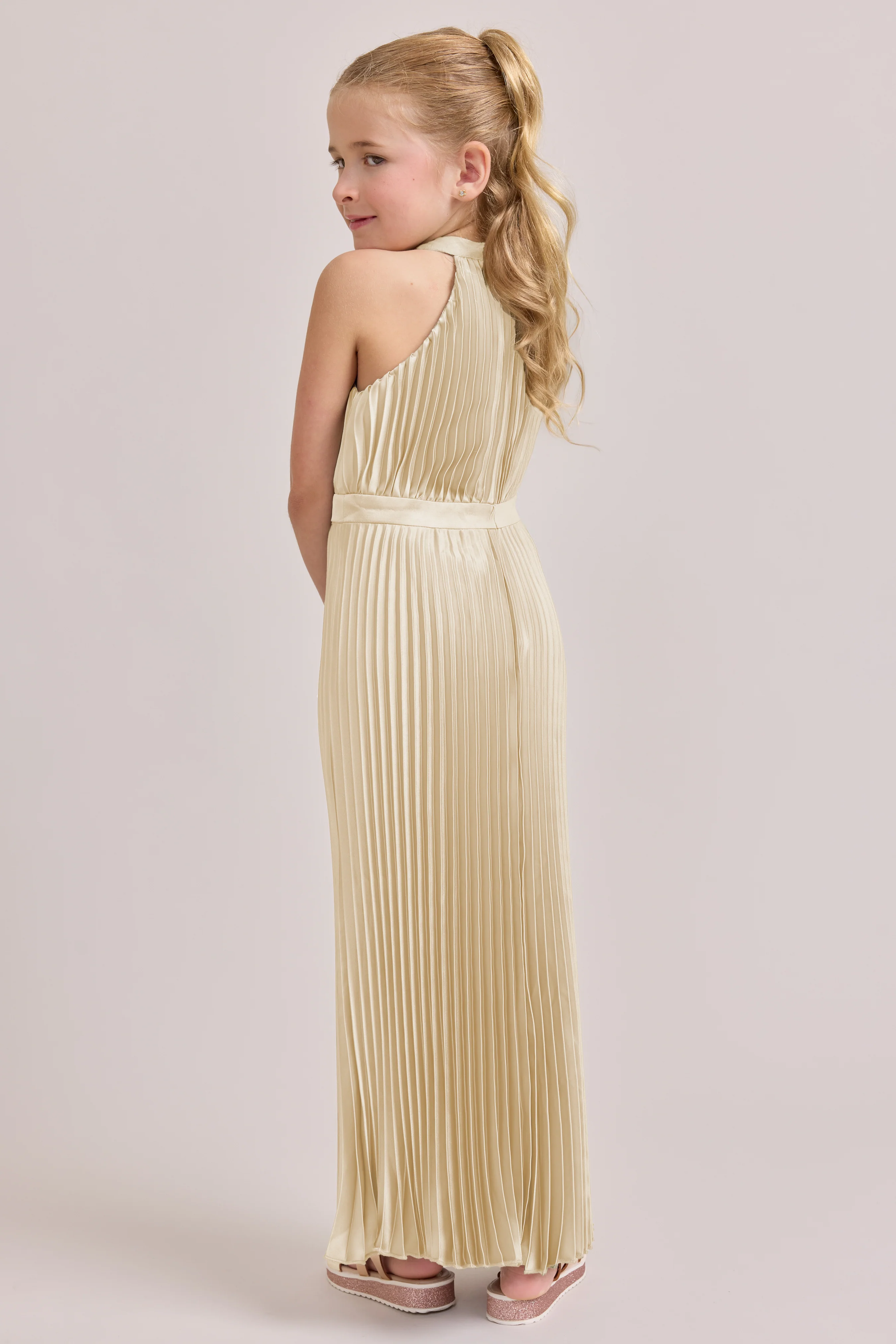 Kids Mazie Satin Pleated Dress | Made To Order - Image 85