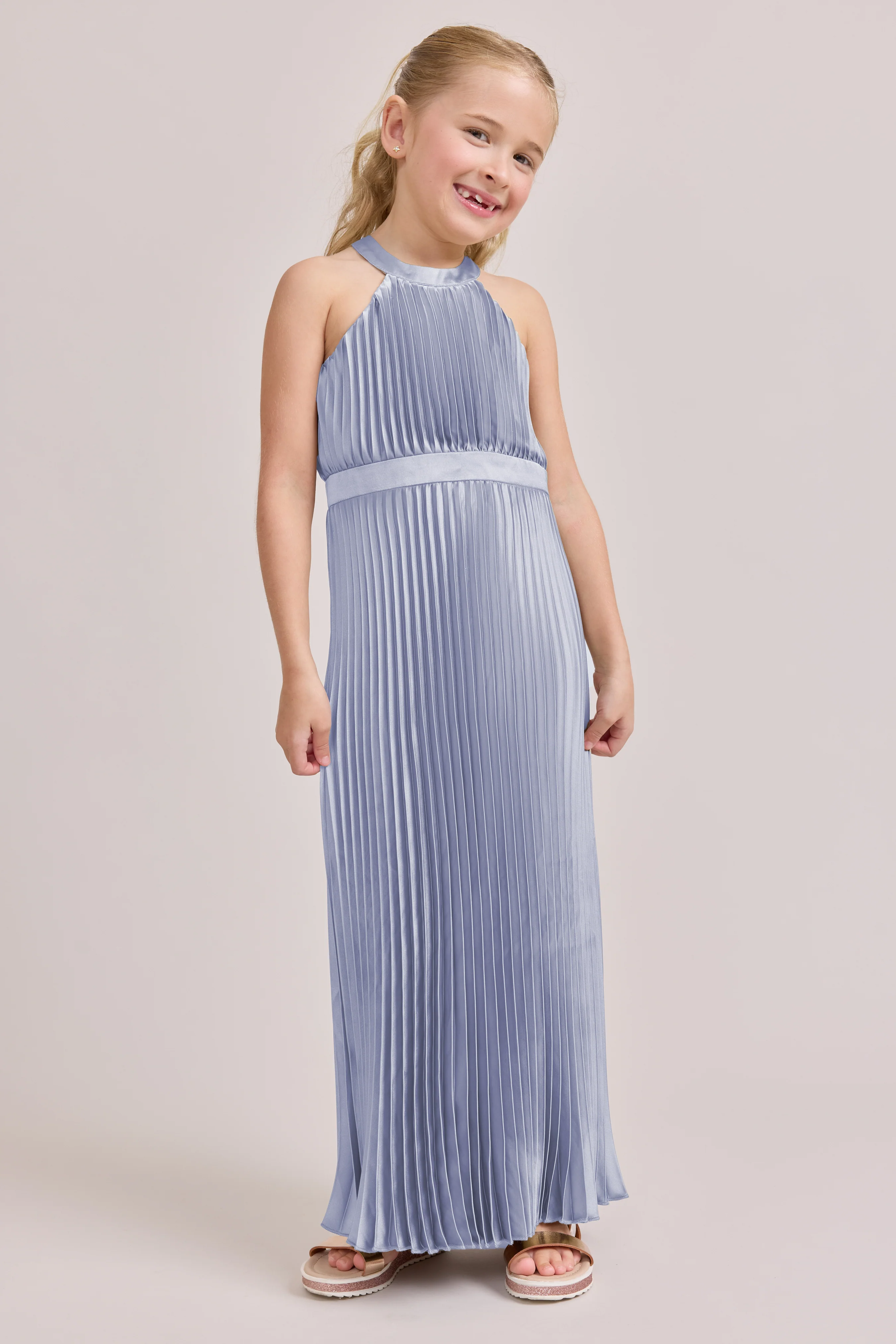 Kids Mazie Satin Pleated Dress | Made To Order - Image 88