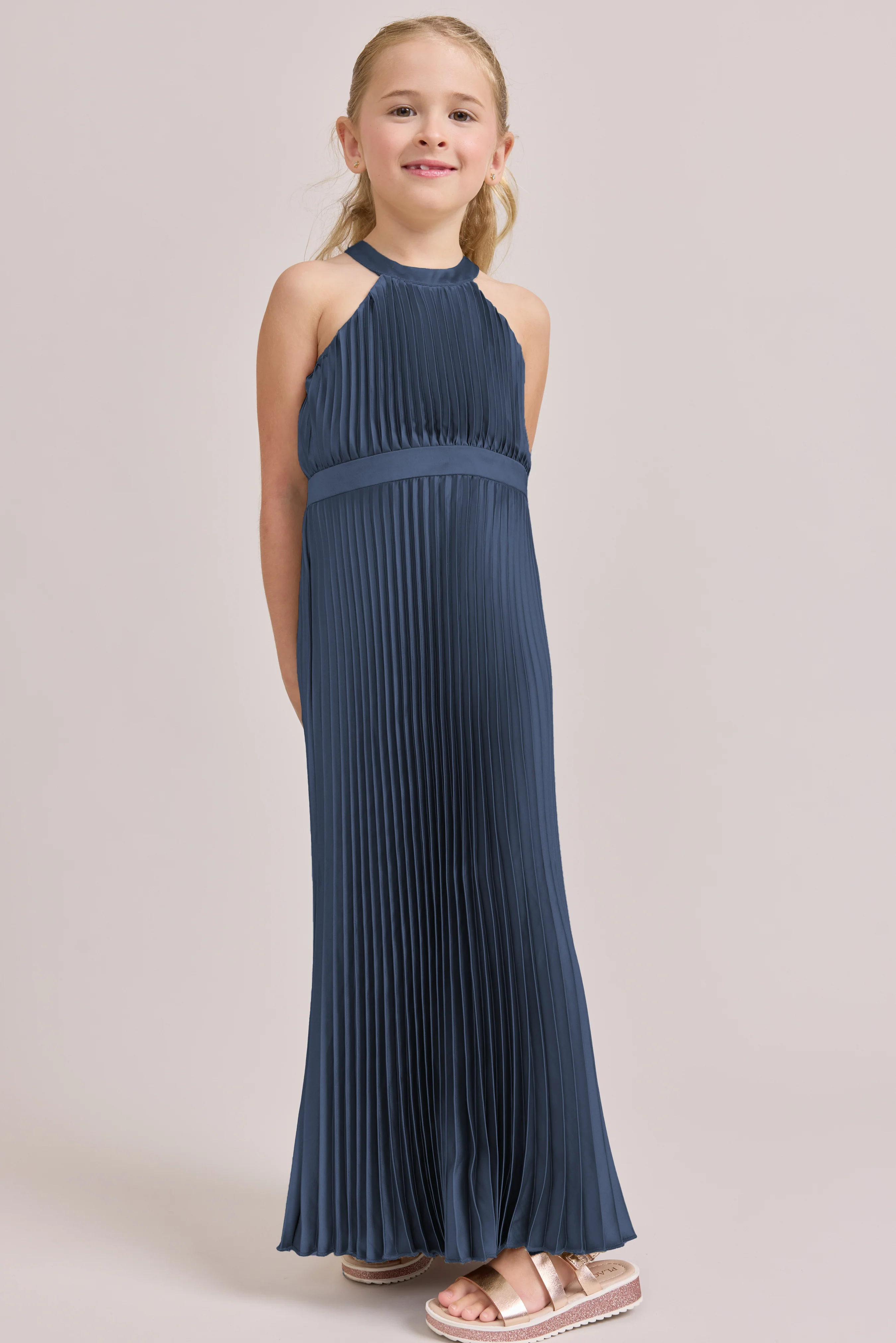 Kids Mazie Satin Pleated Dress | Made To Order - Image 90