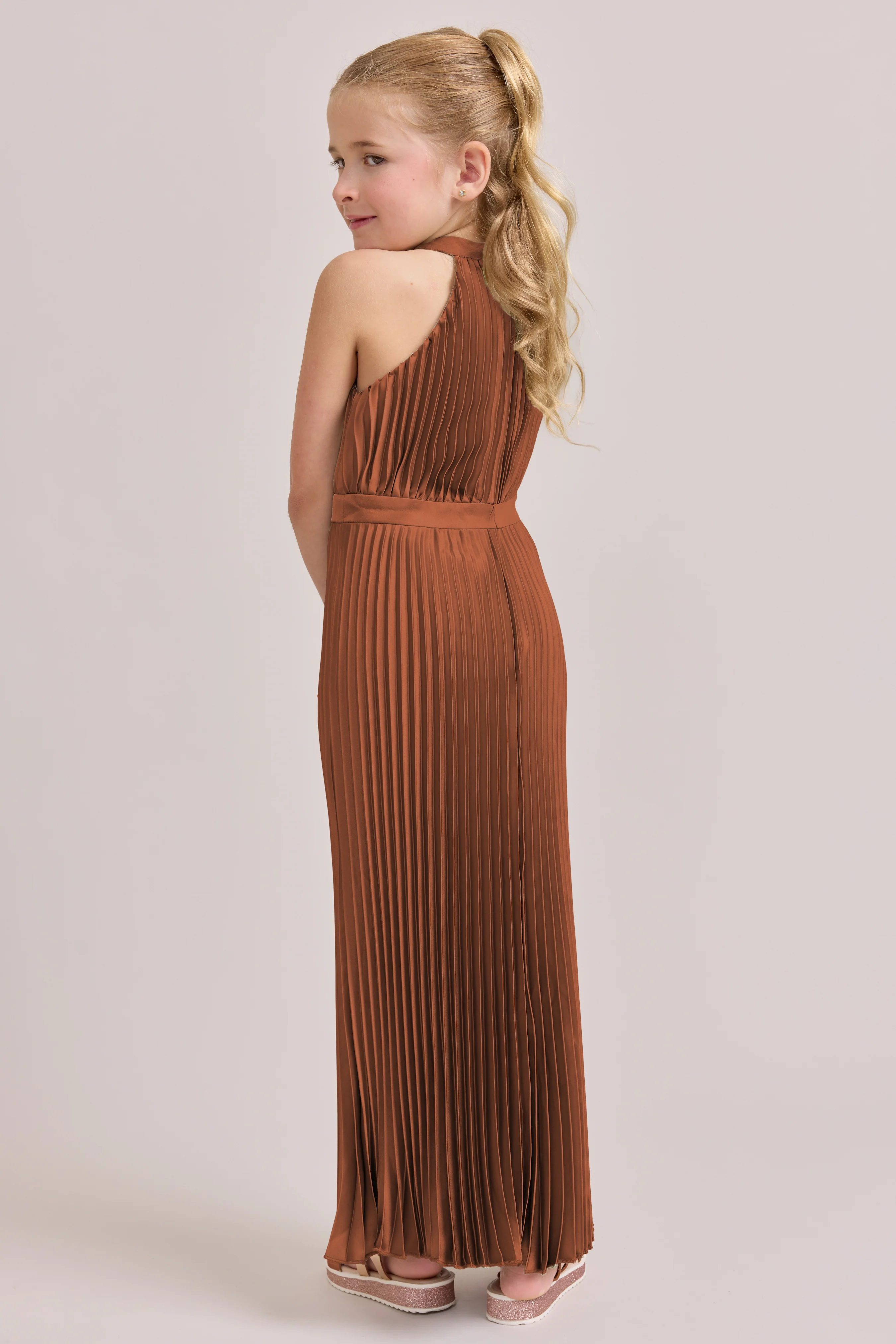 Kids Mazie Satin Pleated Dress | Made To Order - Image 93