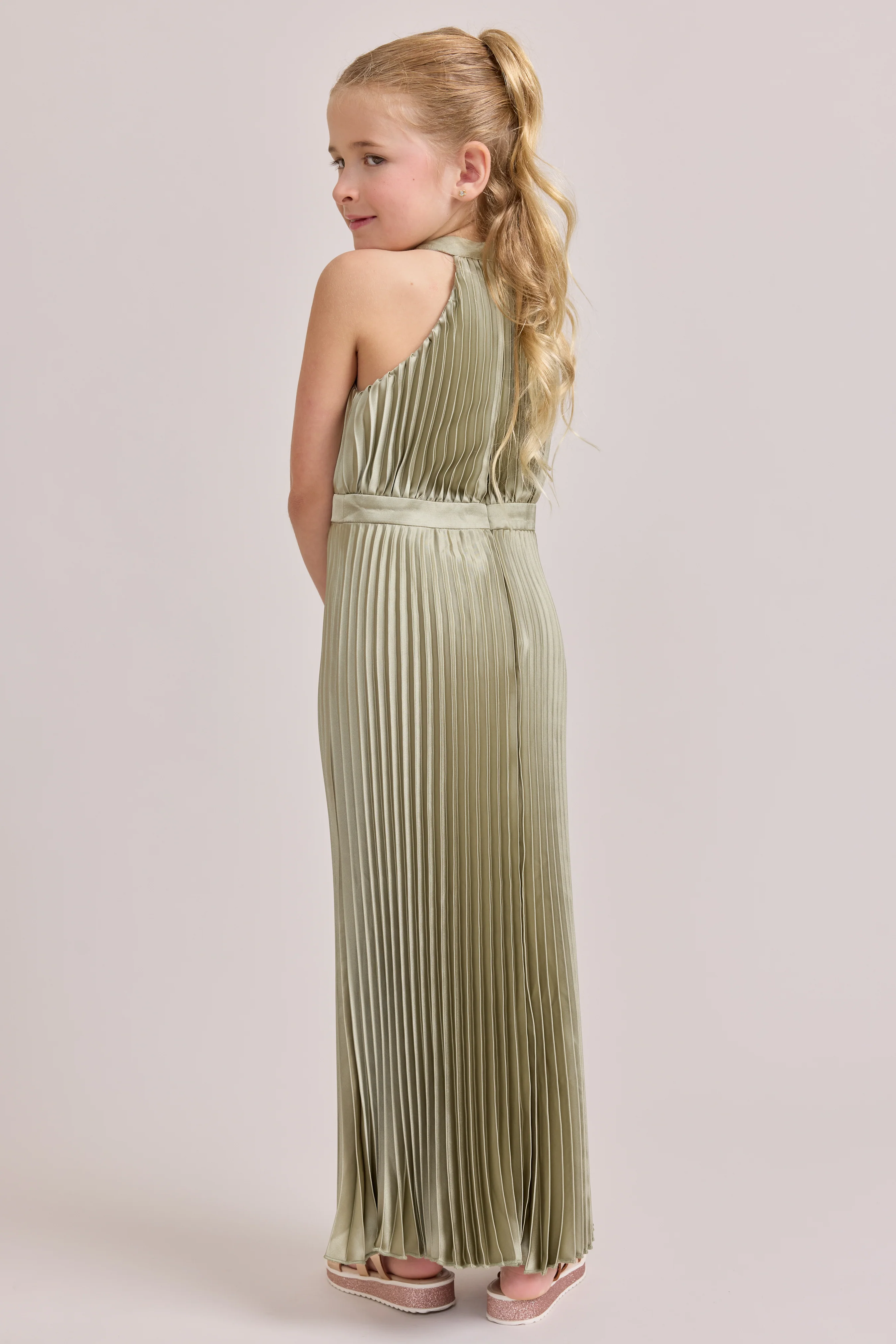 Kids Mazie Satin Pleated Dress | Made To Order - Image 95
