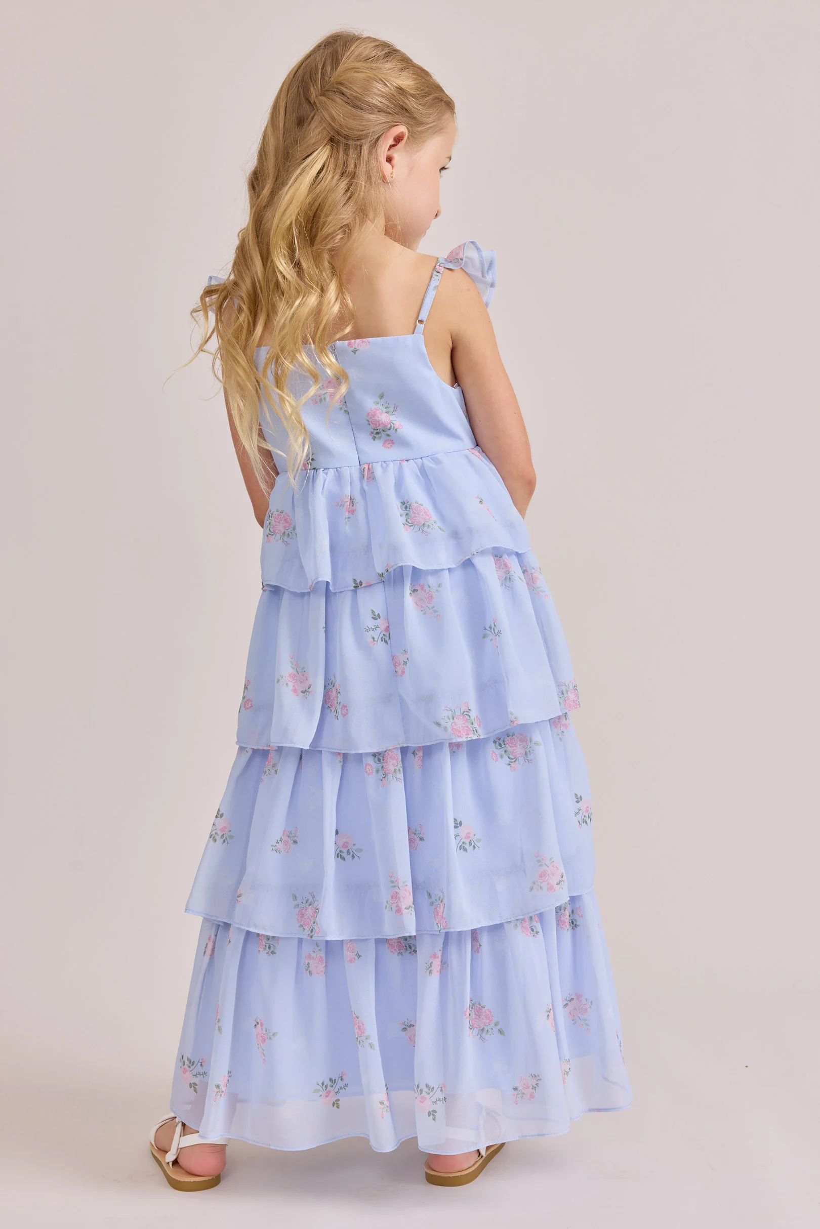 Kids Poppy Chiffon Floral Print Dress | Made To Order - Image 3
