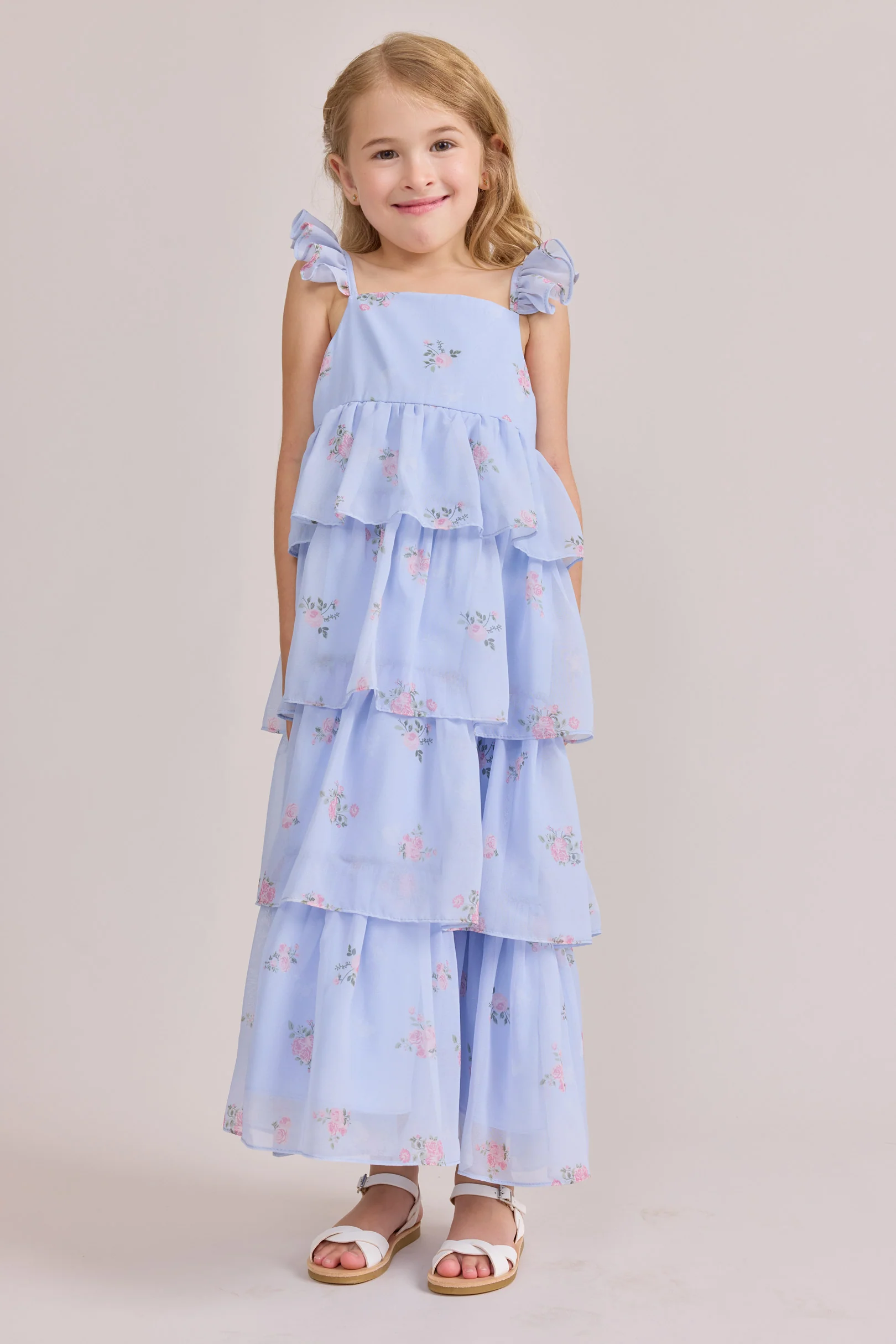 Kids Poppy Chiffon Floral Print Dress | Made To Order - Image 4
