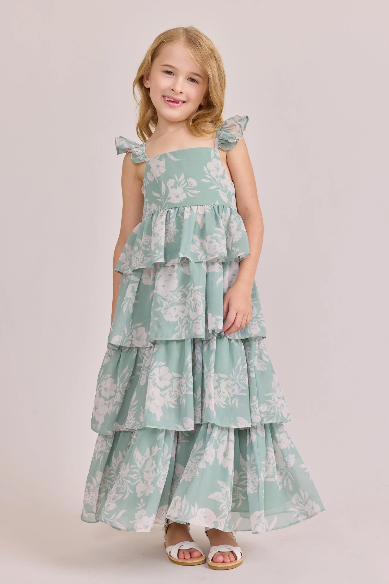 Kids Poppy Chiffon Floral Print Dress | Made To Order - Image 9
