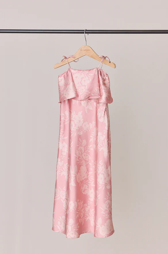 Kids Riley Convertible Satin Floral Print Dress | Made To Order - Image 24