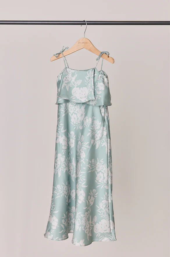 Kids Riley Convertible Satin Floral Print Dress | Made To Order - Image 26