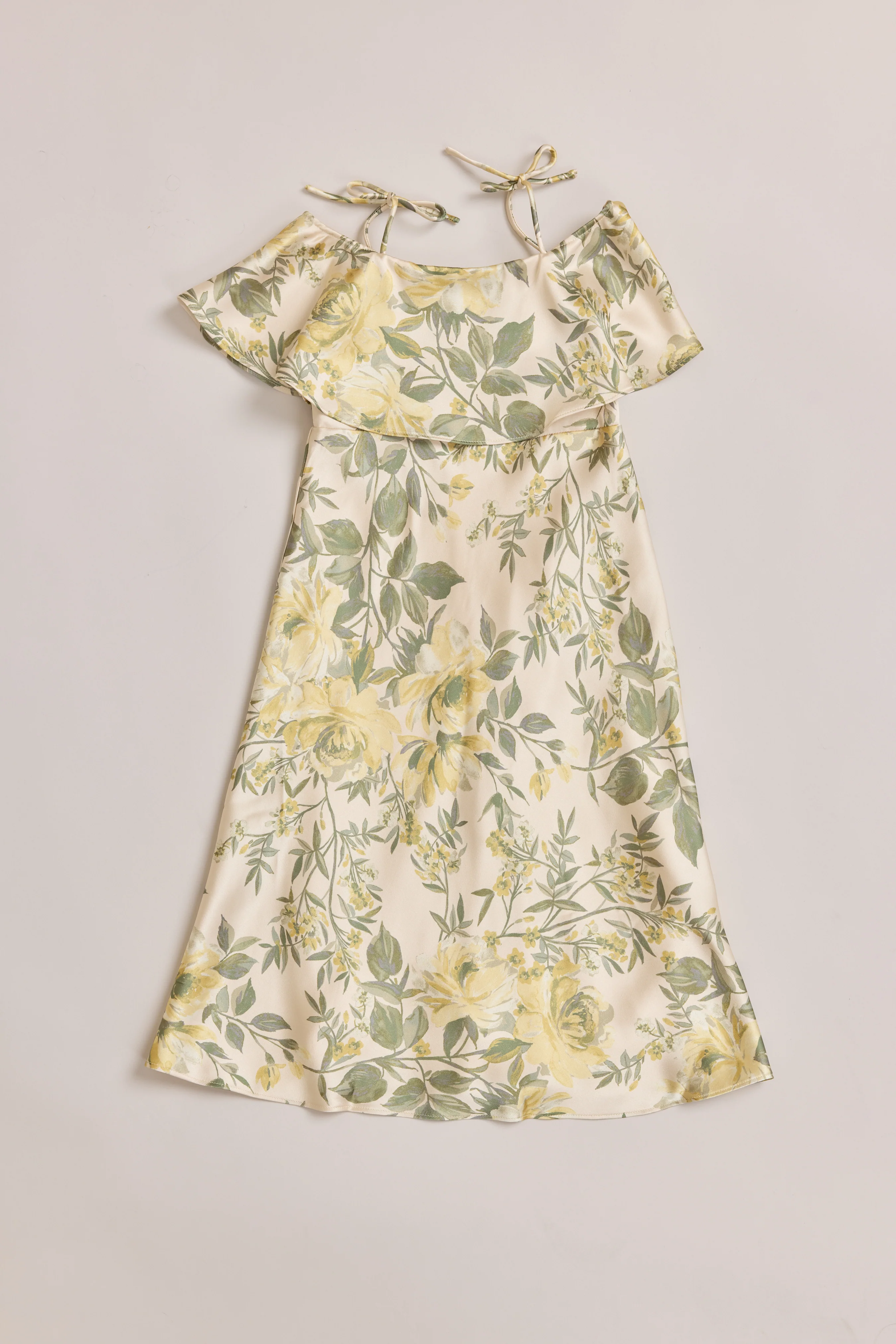 Kids Riley Convertible Satin Floral Print Dress | Made To Order - Image 34