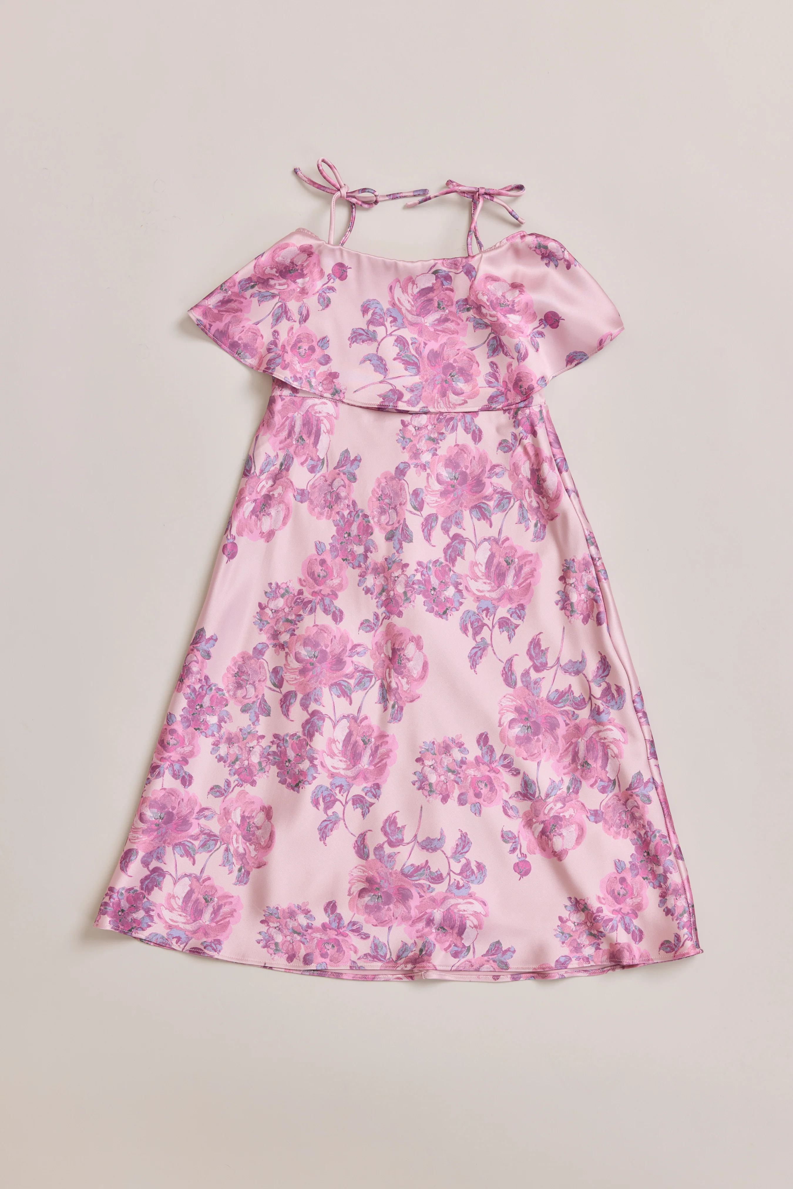 Kids Riley Convertible Satin Floral Print Dress | Made To Order - Image 35