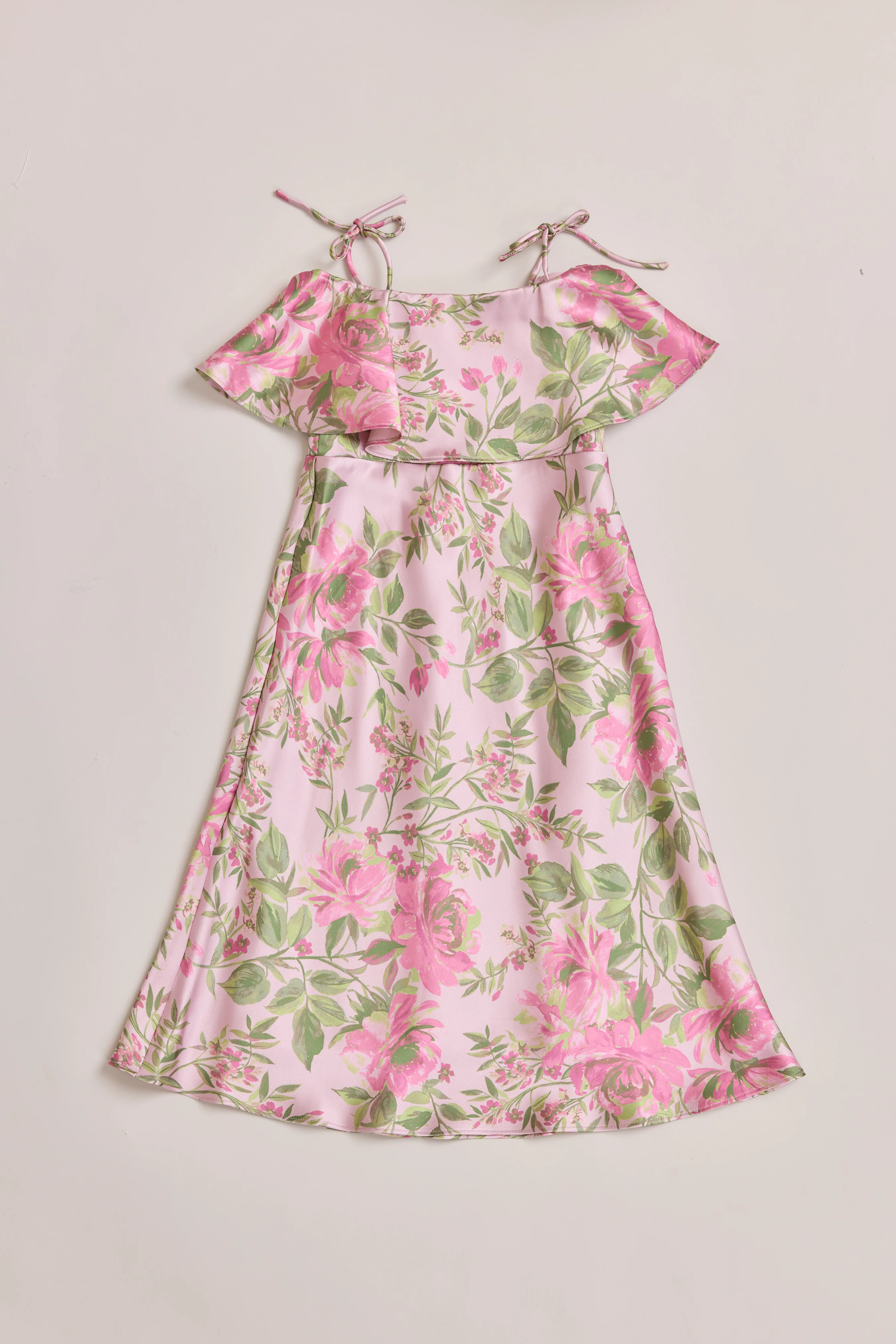 Kids Riley Convertible Satin Floral Print Dress | Made To Order - Image 36