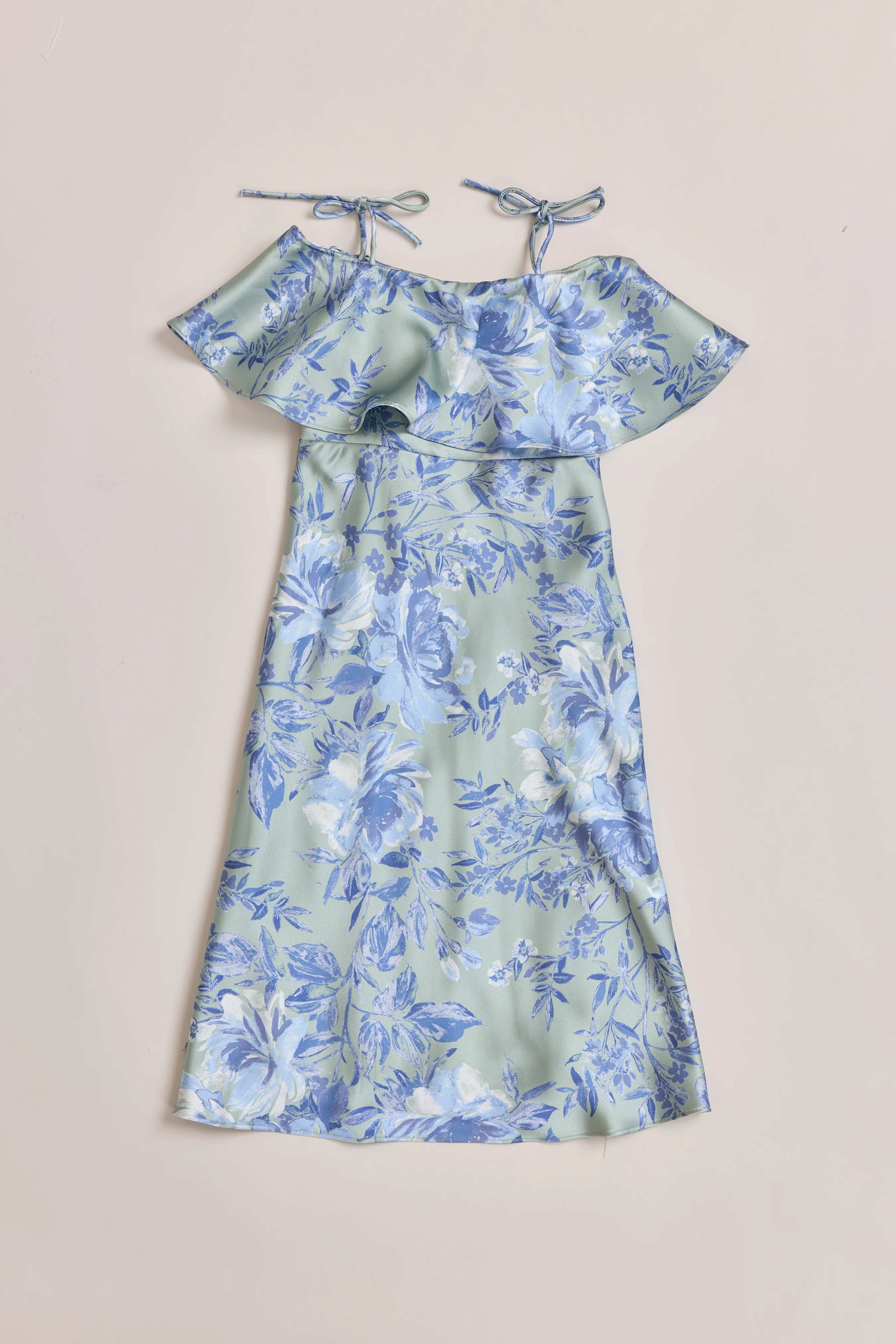Kids Riley Convertible Satin Floral Print Dress | Made To Order - Image 37