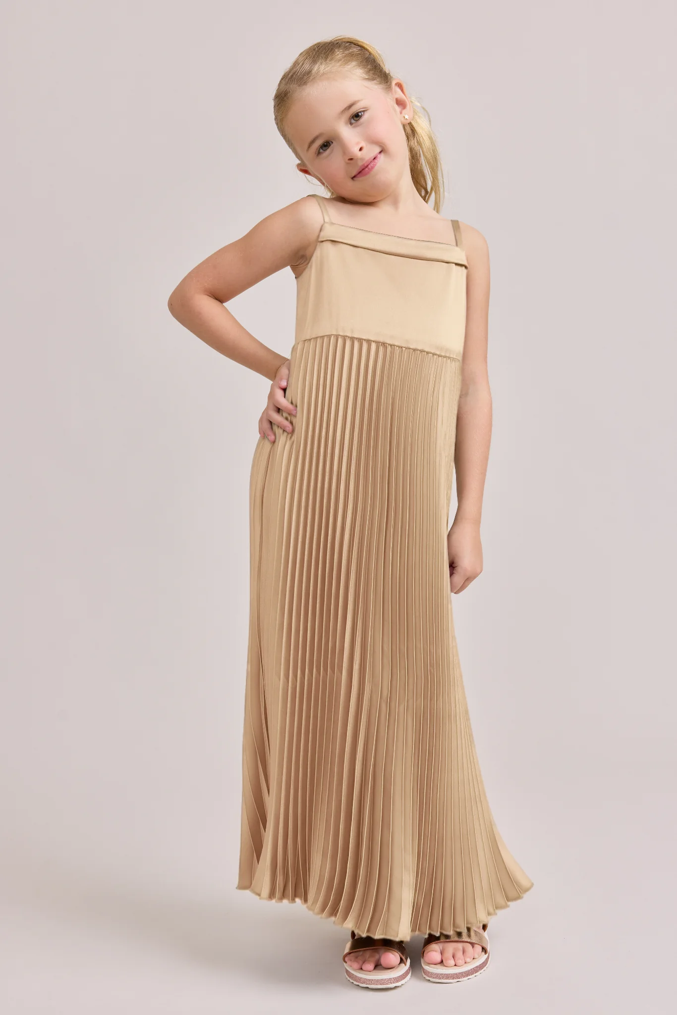 Kids Saylor Satin Pleated Dress | Made To Order - Image 21