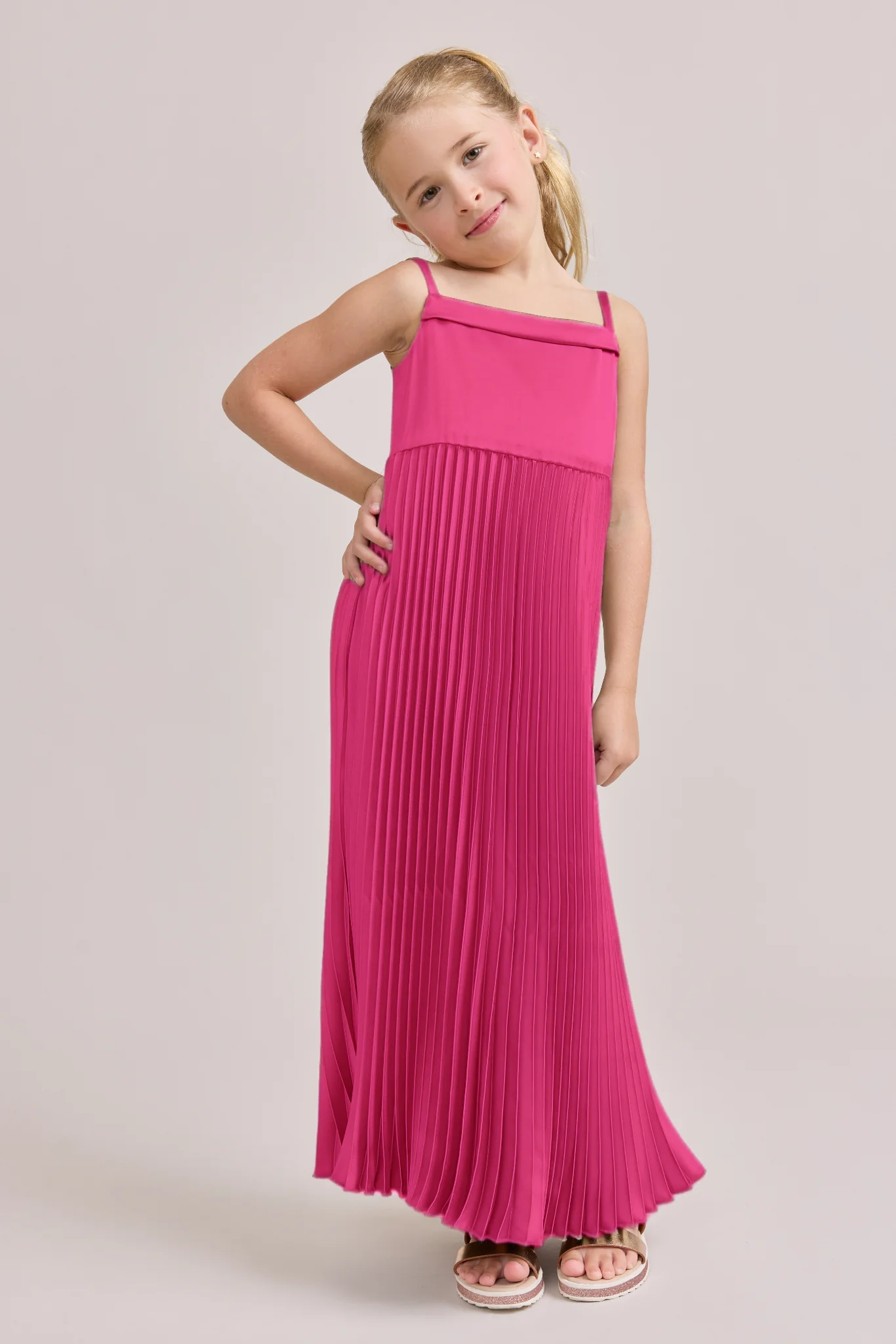 Kids Saylor Satin Pleated Dress | Made To Order - Image 28