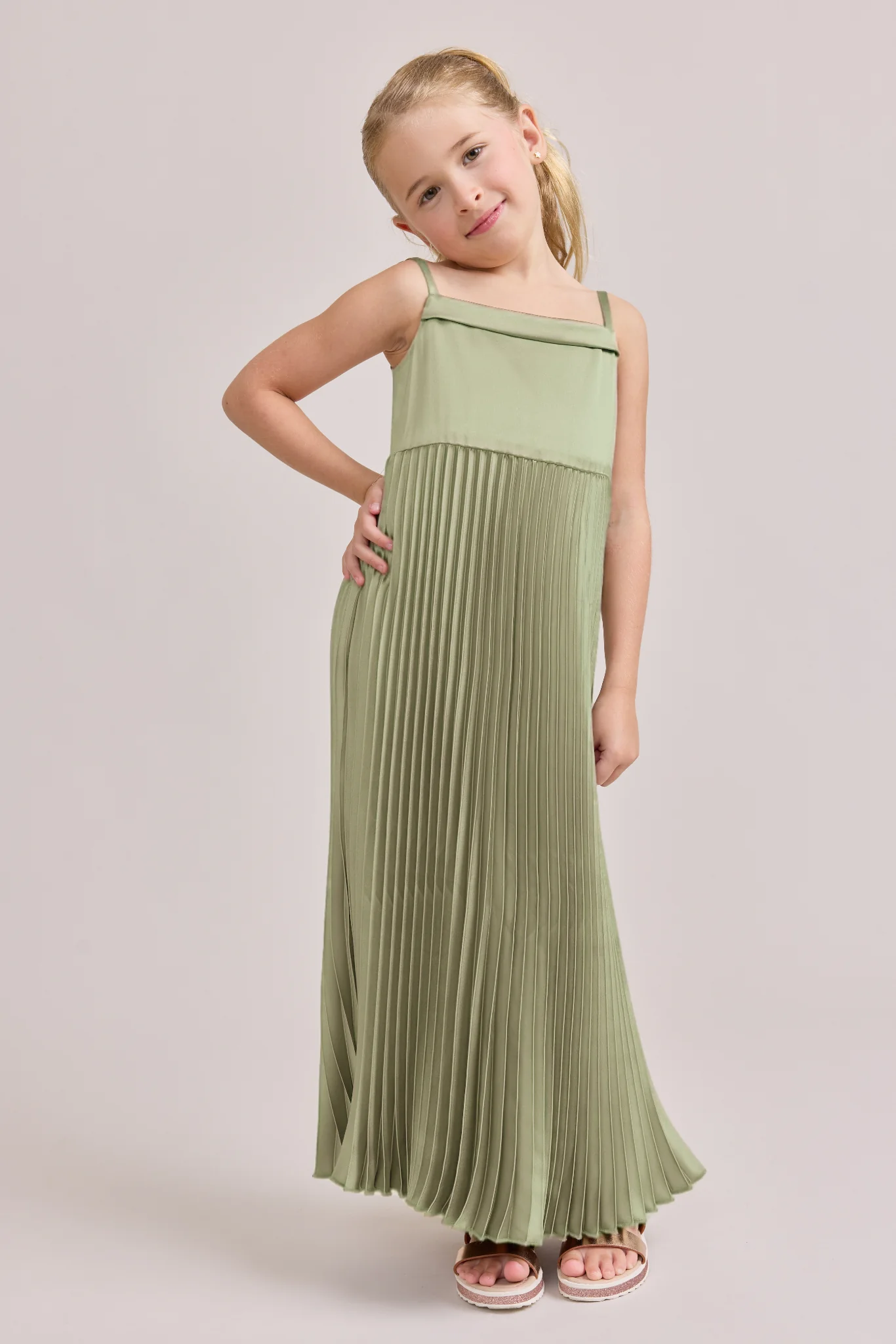 Kids Saylor Satin Pleated Dress | Made To Order - Image 31