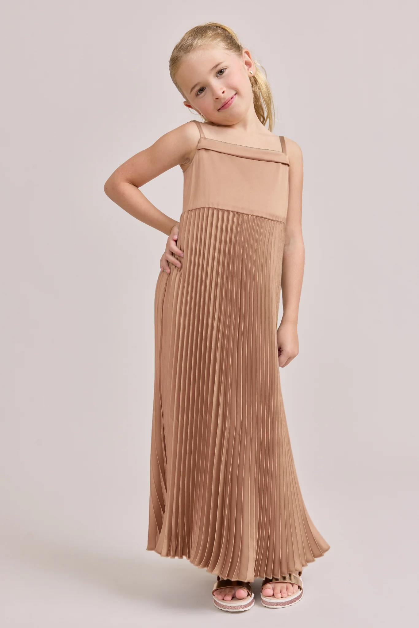 Kids Saylor Satin Pleated Dress | Made To Order - Image 51