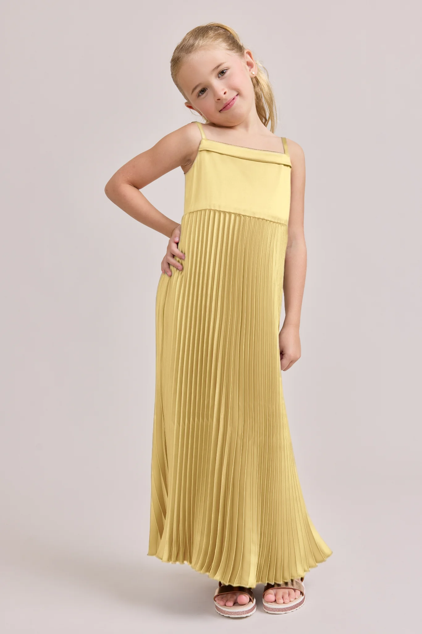 Kids Saylor Satin Pleated Dress | Made To Order - Image 53