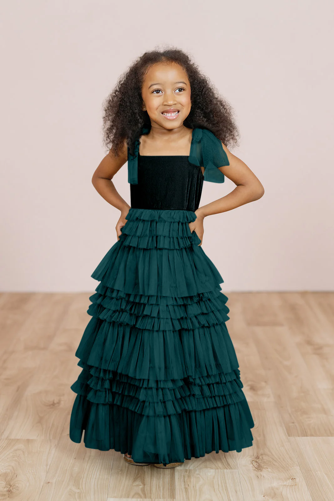Kids Tallulah Velvet + Tulle Dress | Made To Order - Image 10