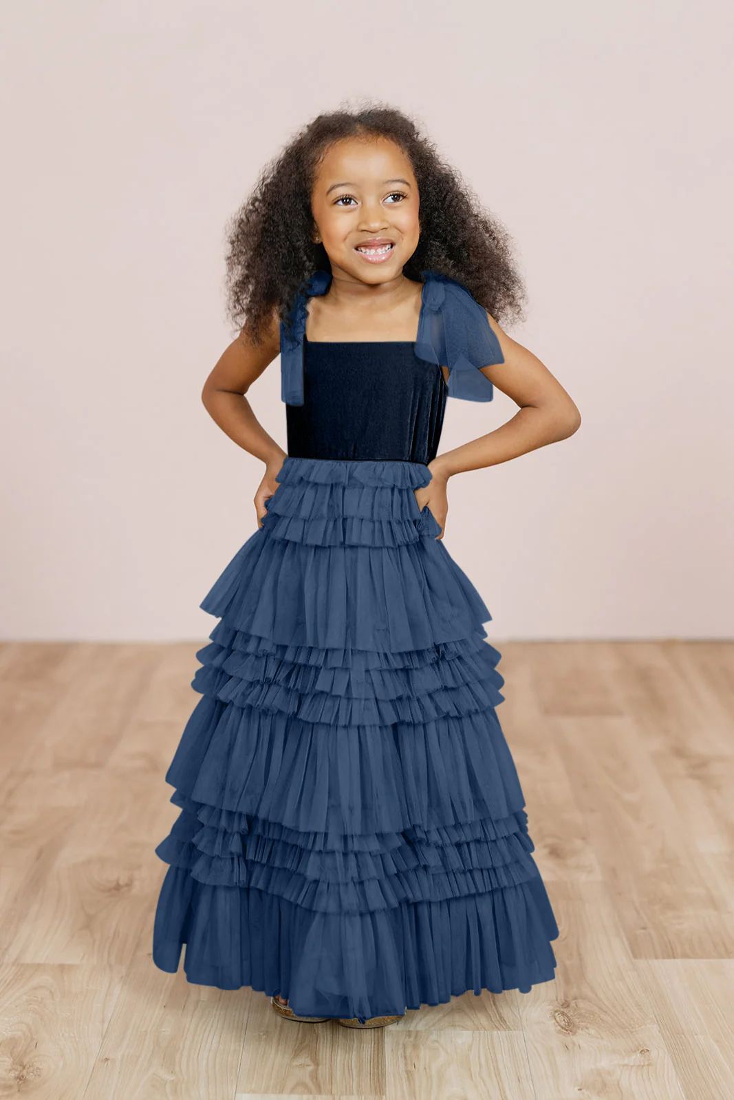 Kids Tallulah Velvet + Tulle Dress | Made To Order - Image 14