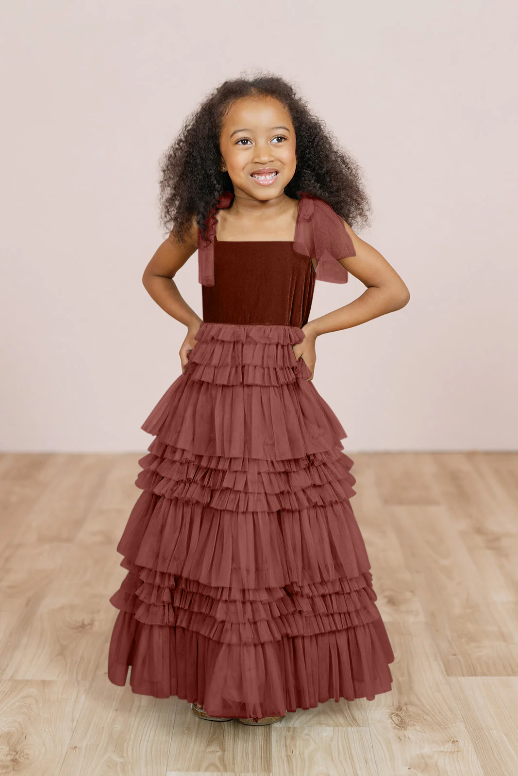 Kids Tallulah Velvet + Tulle Dress | Made To Order - Image 15