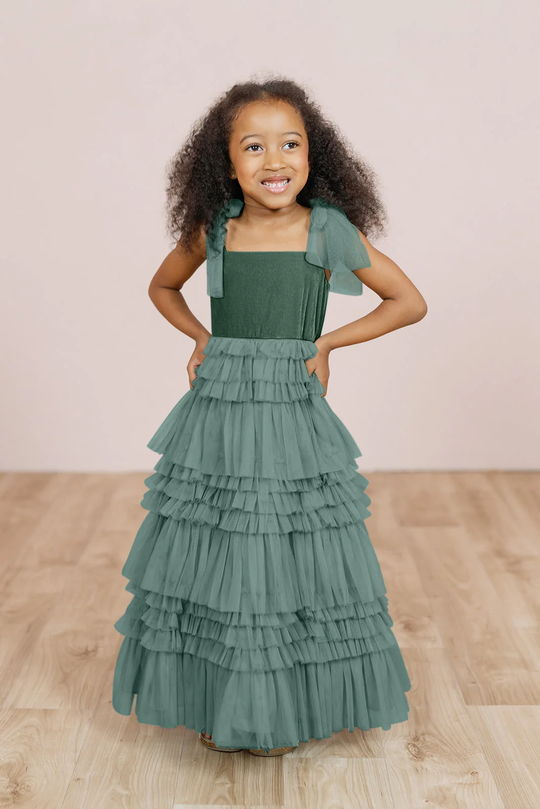 Kids Tallulah Velvet + Tulle Dress | Made To Order - Image 16