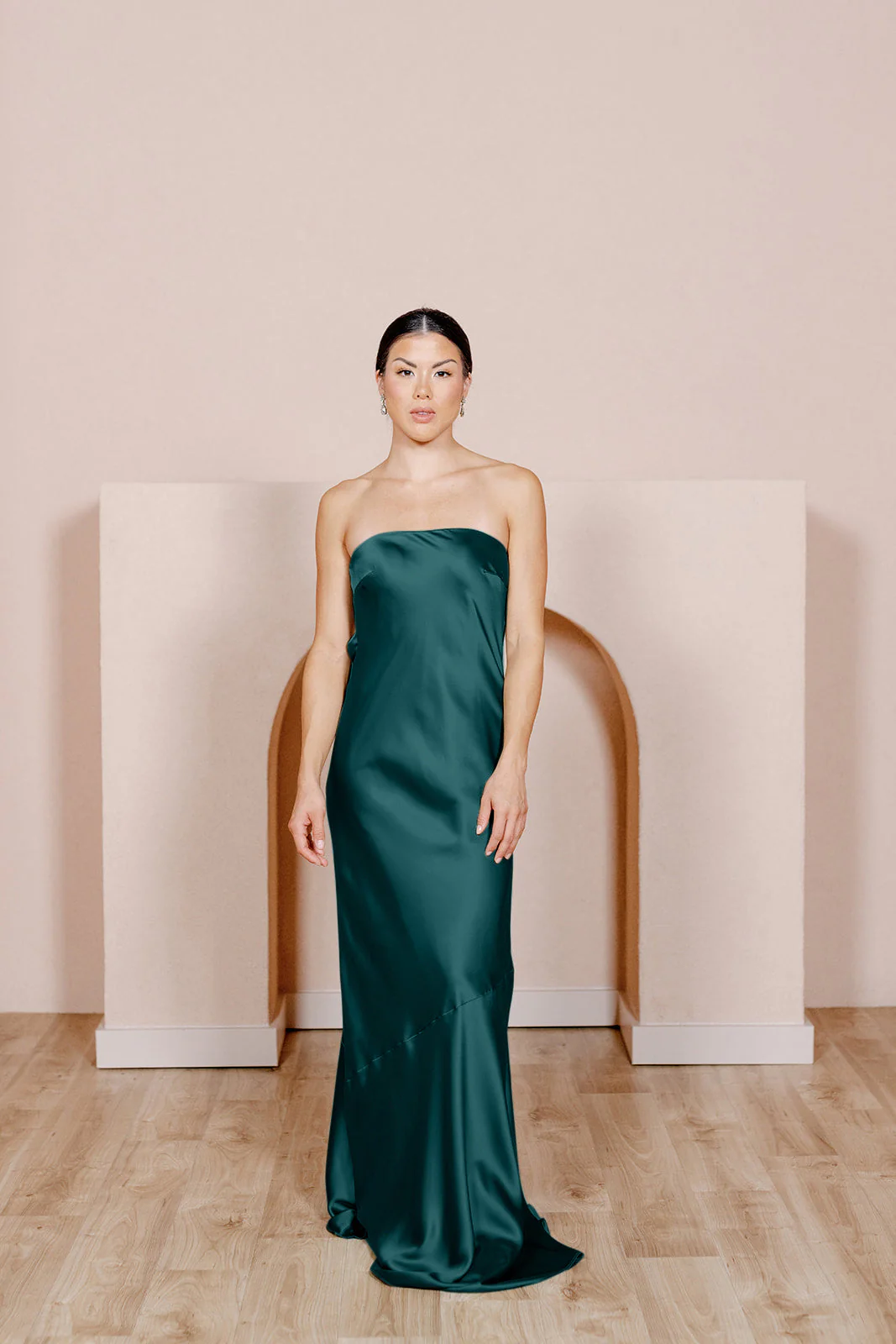 Leo Satin Dress | Ready To Ship | Classic Emerald