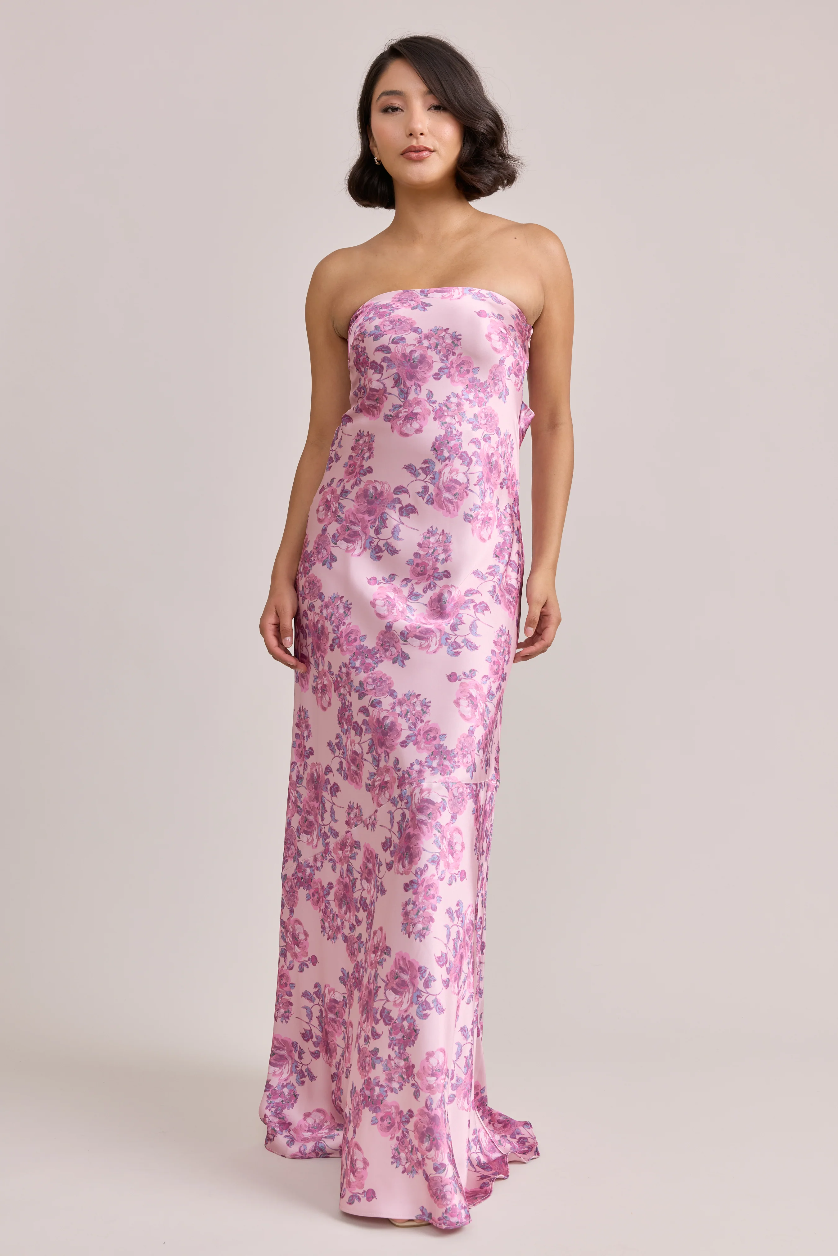 Leo Satin Floral Print Dress | Made To Order