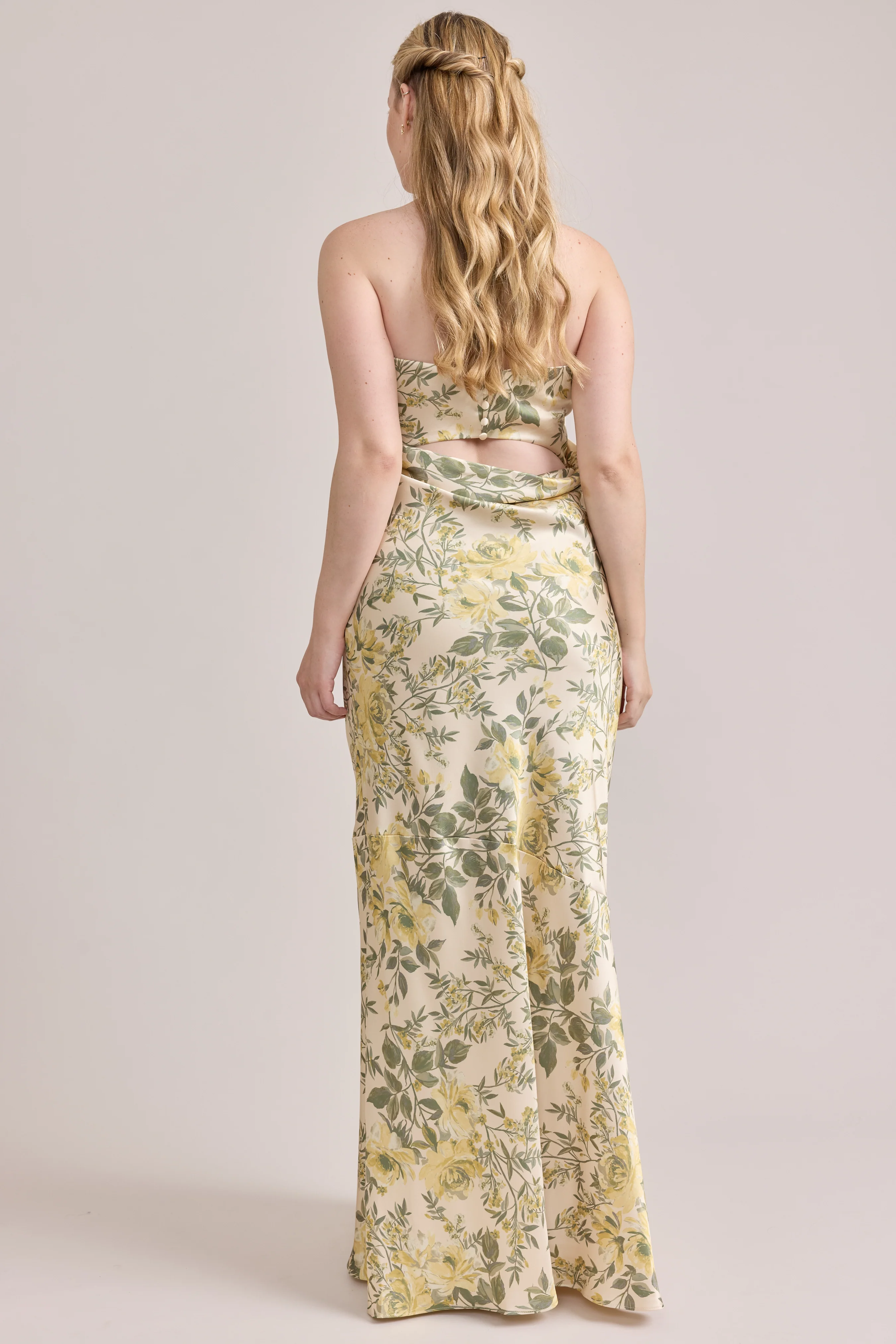 Leo Satin Floral Print Dress | Made To Order - Image 11