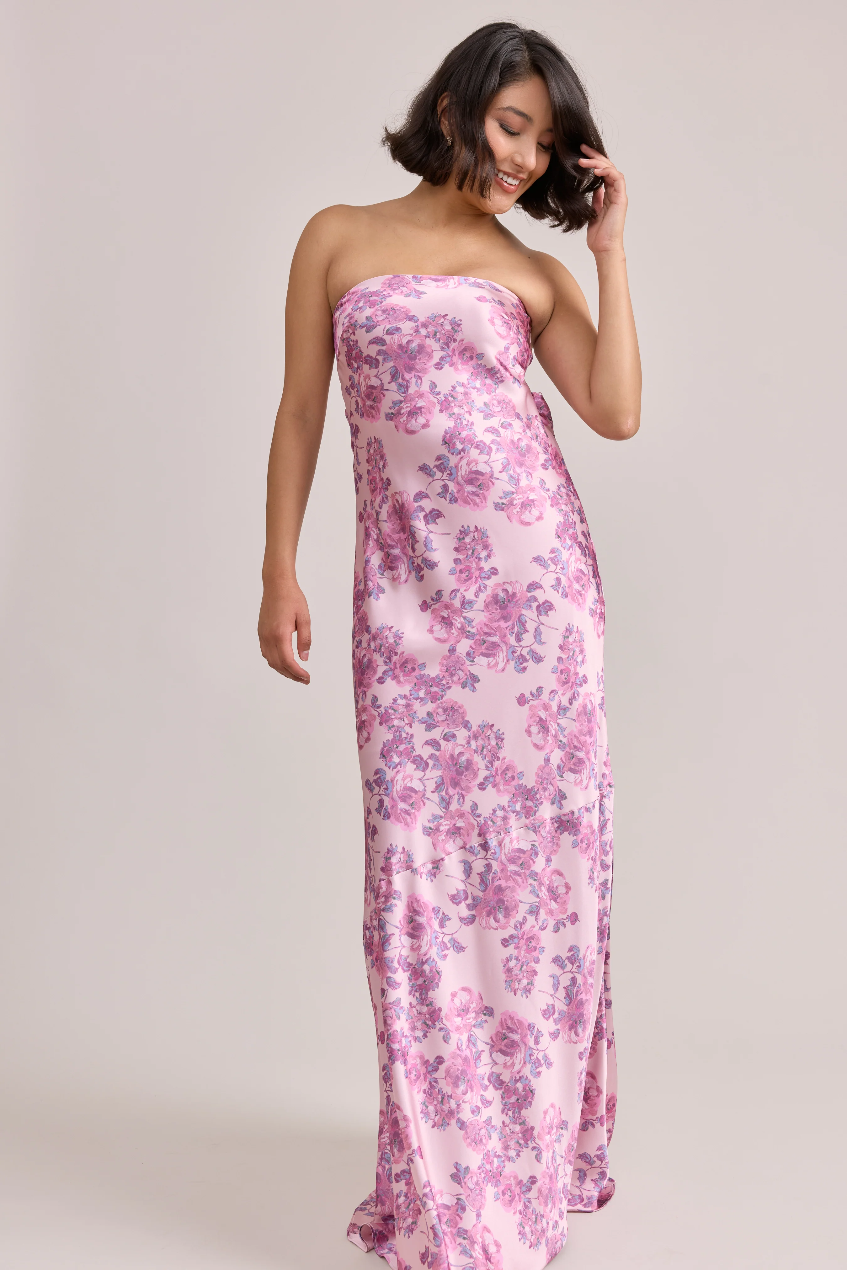 Leo Satin Floral Print Dress | Made To Order - Image 14