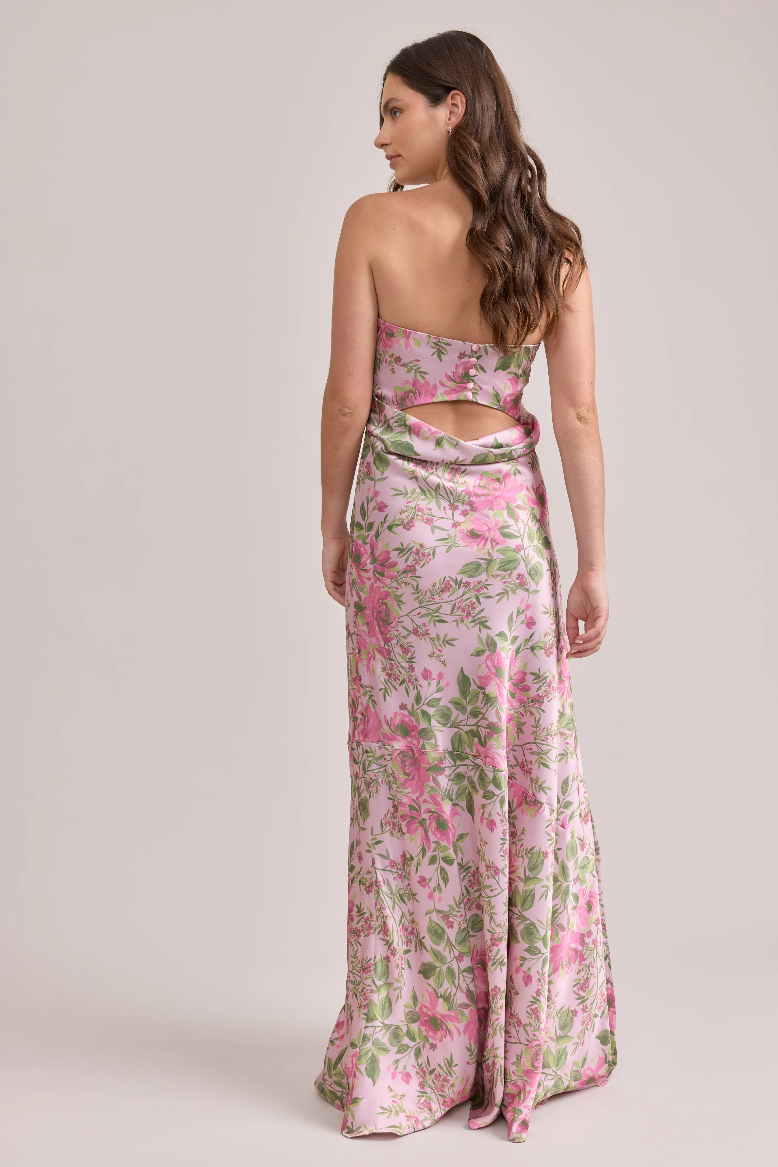 Leo Satin Floral Print Dress | Made To Order - Image 19