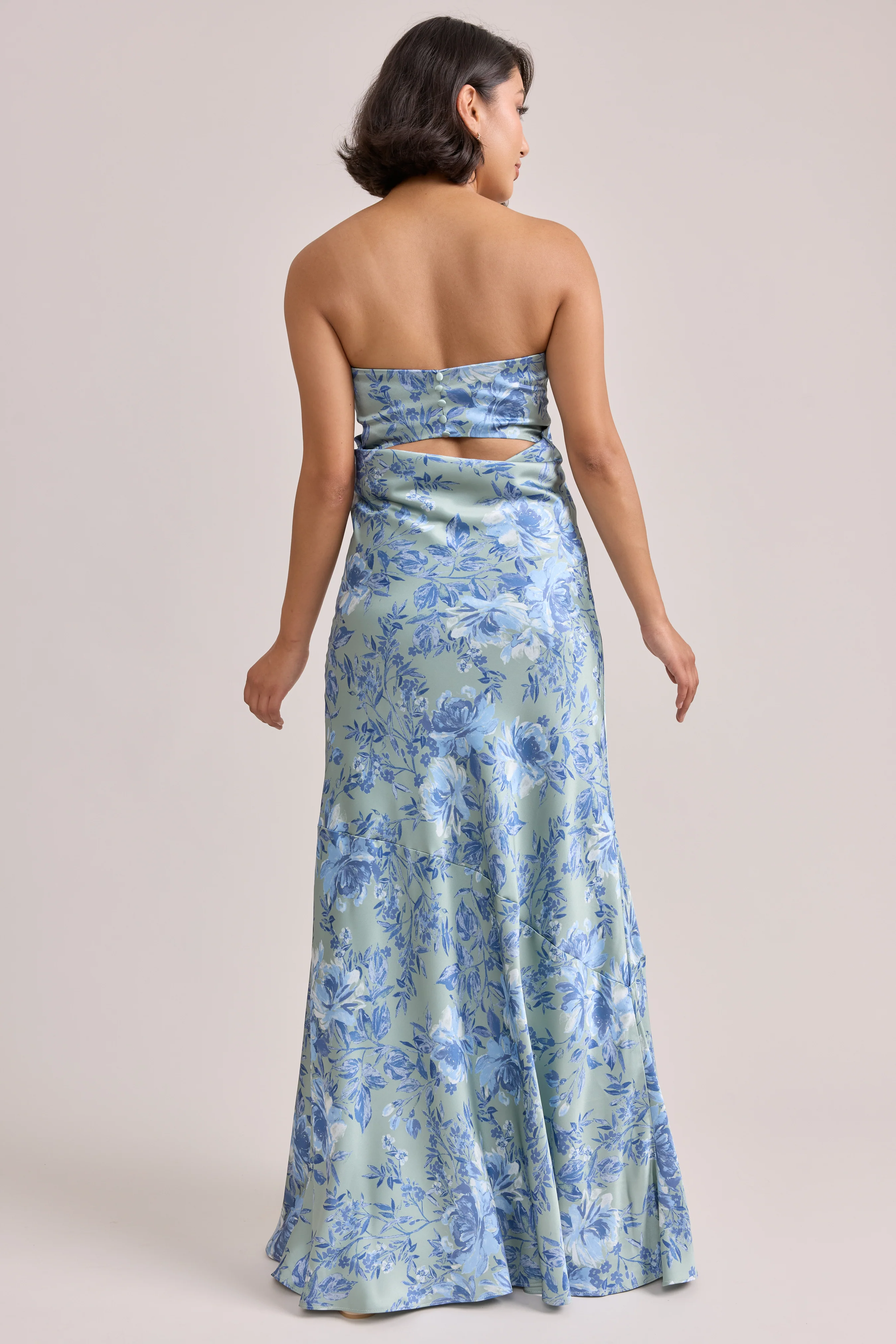 Leo Satin Floral Print Dress | Made To Order - Image 22