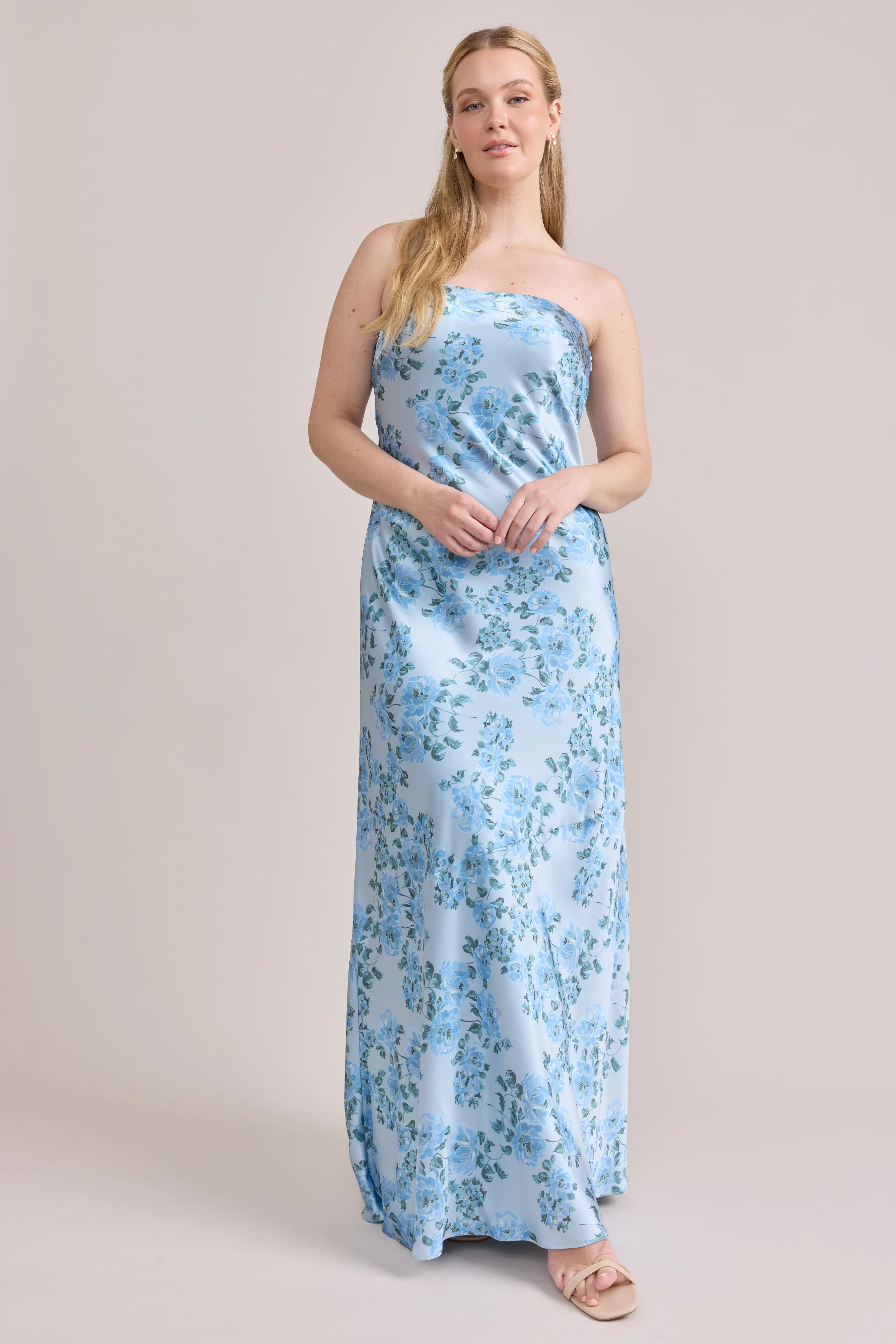 Leo Satin Floral Print Dress | Made To Order - Image 26