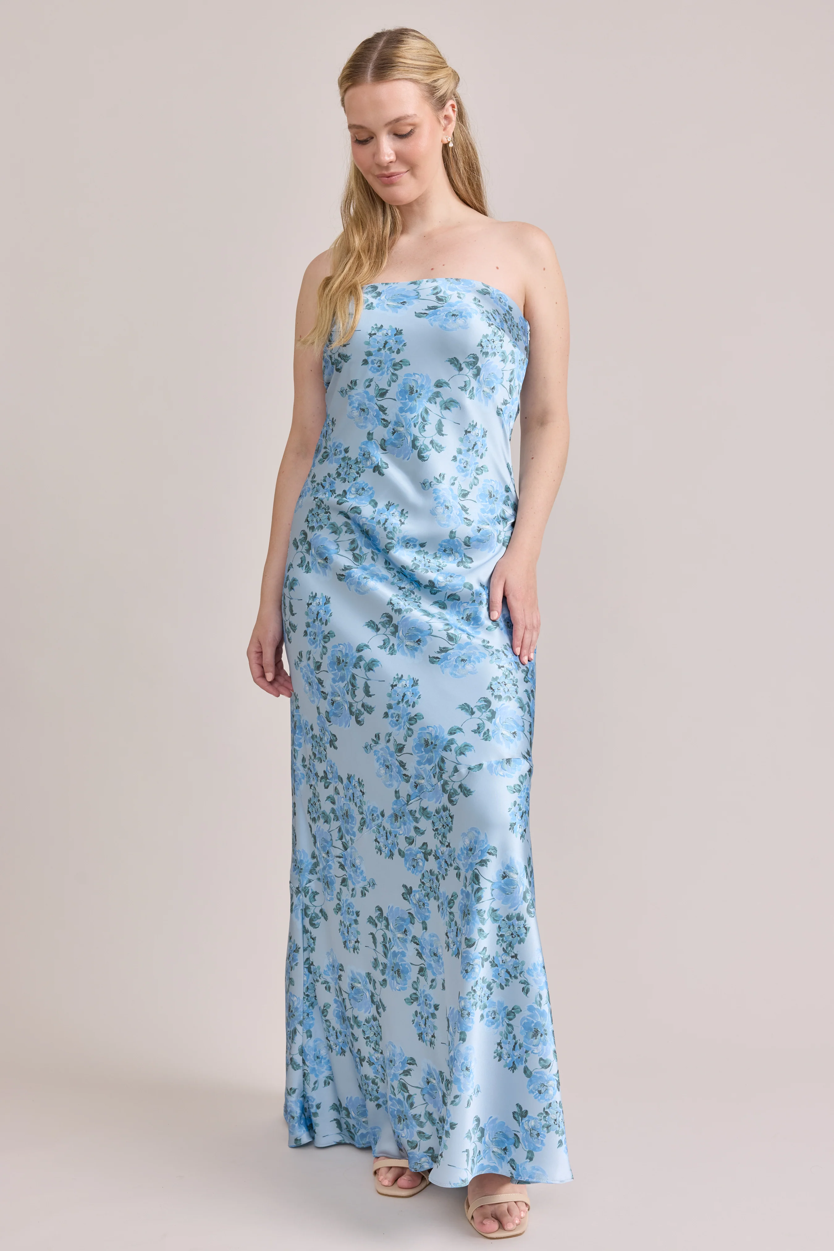 Leo Satin Floral Print Dress | Made To Order - Image 27