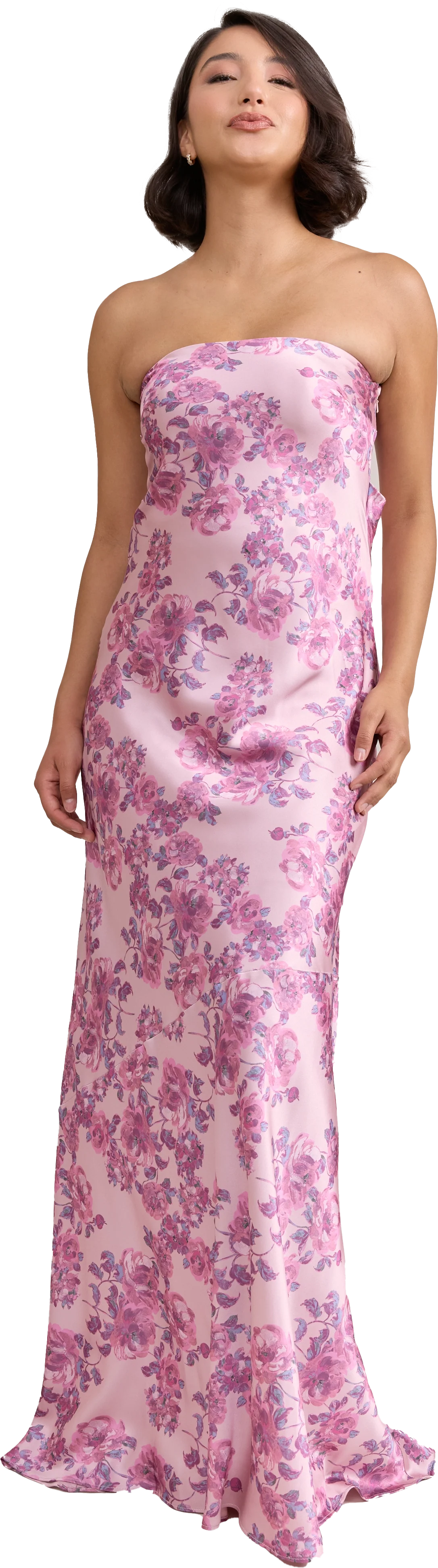 Leo Satin Floral Print Dress | Made To Order - Image 30