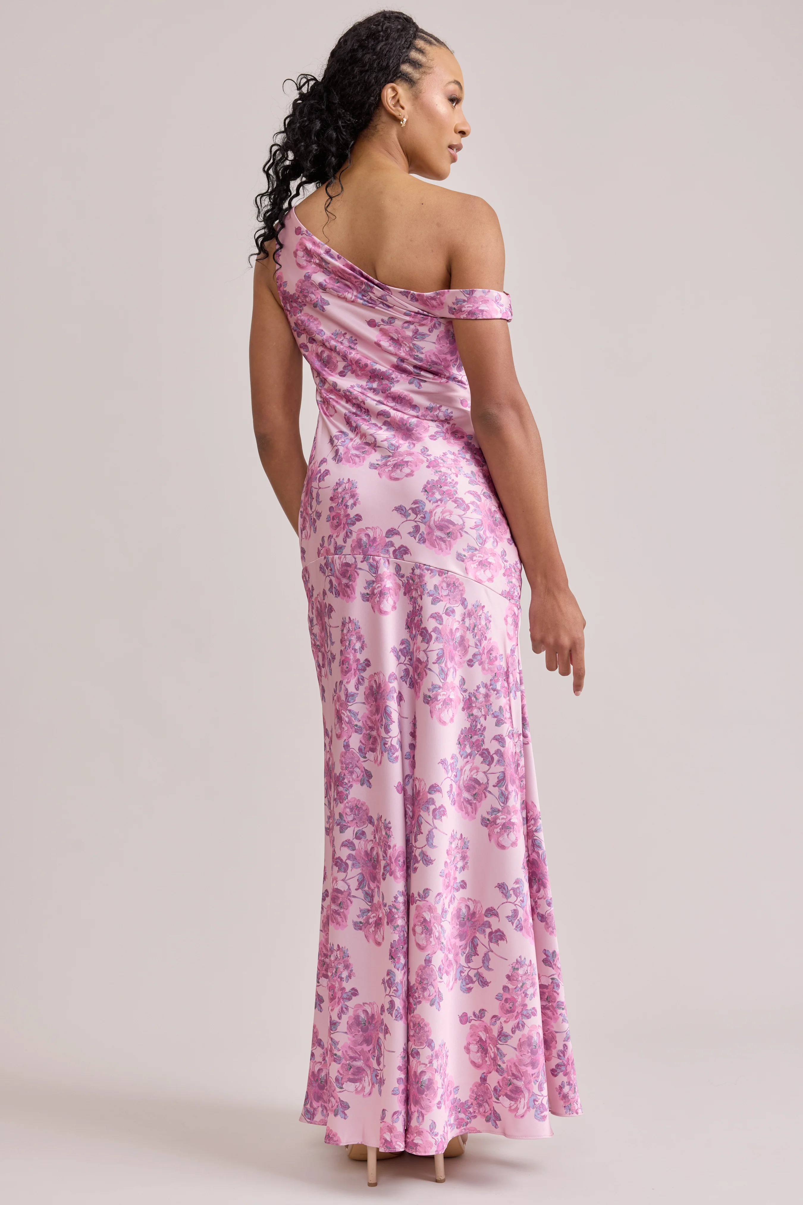 Livvy Satin Floral Print Dress | Made To Order - Image 101