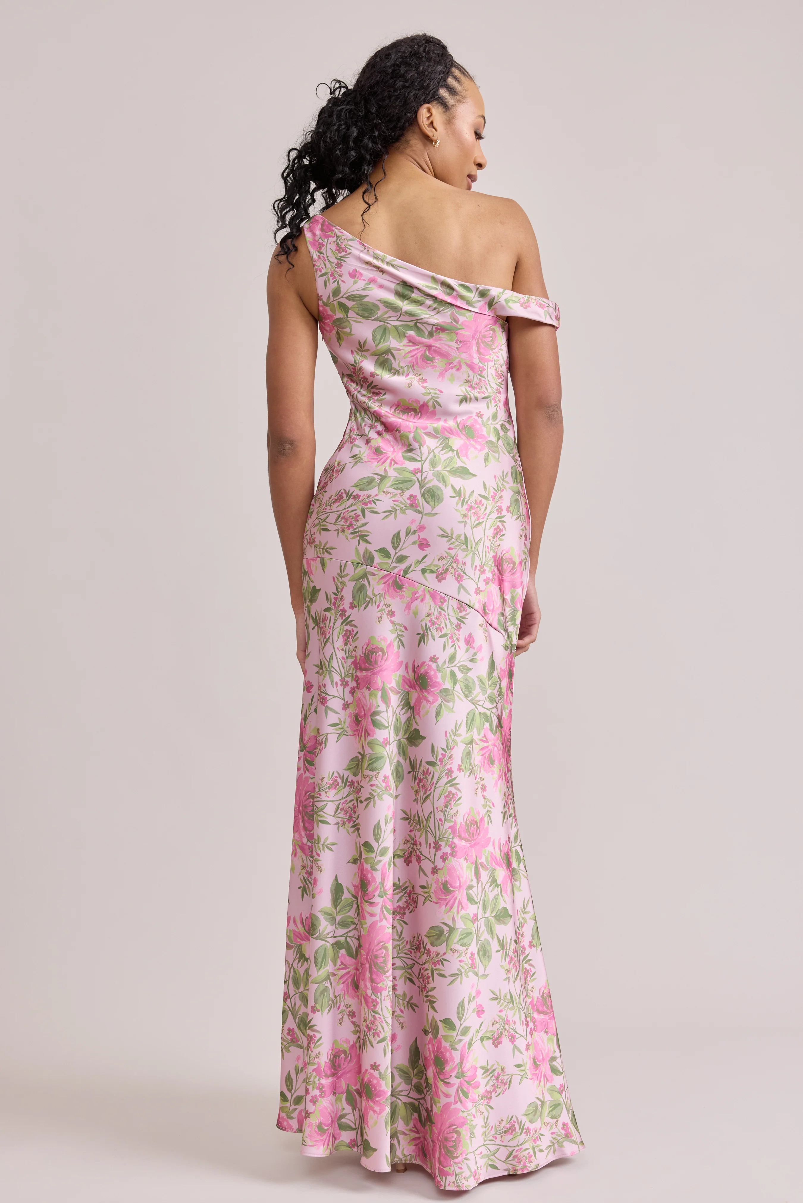 Livvy Satin Floral Print Dress | Made To Order - Image 105