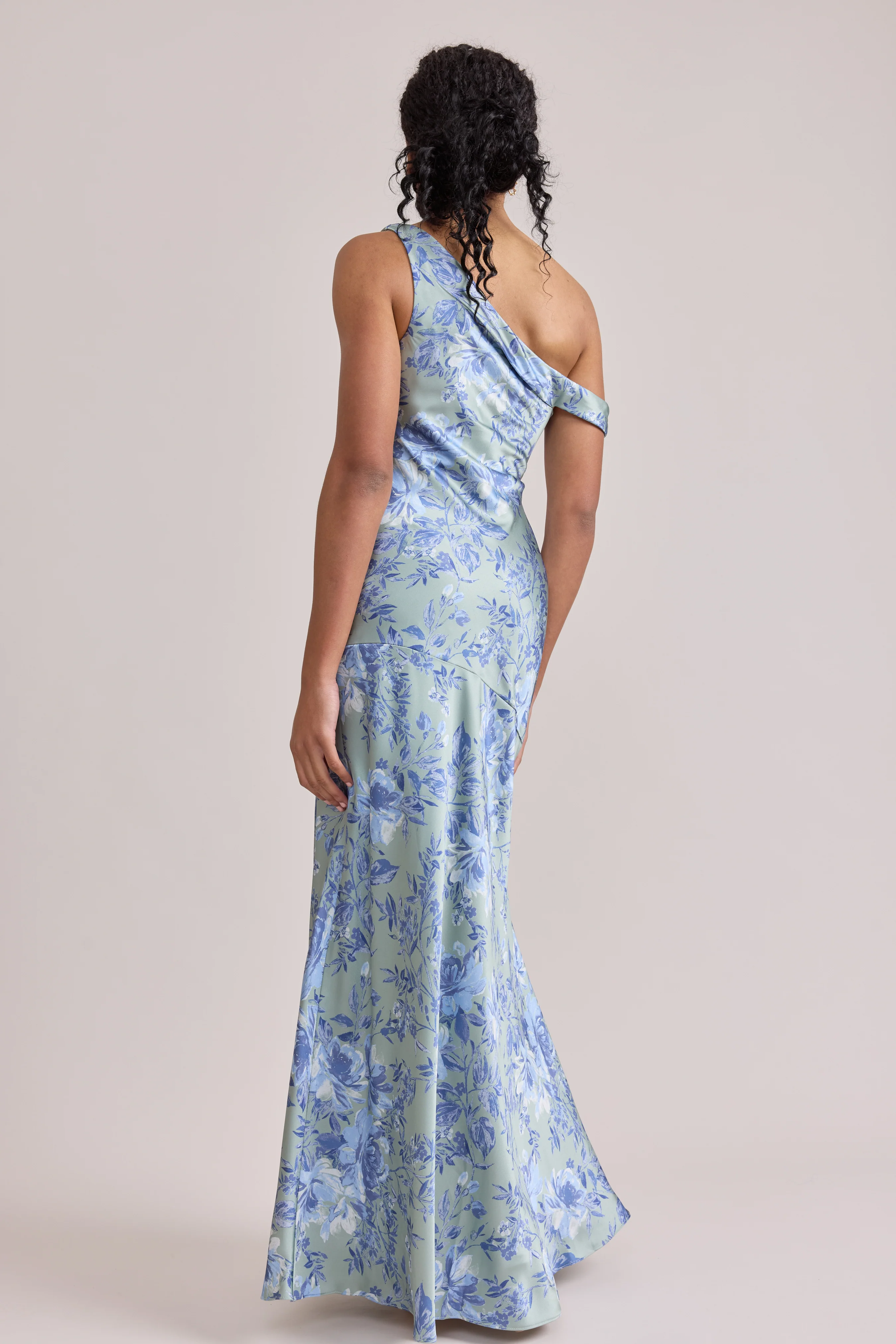 Livvy Satin Floral Print Dress | Made To Order - Image 108