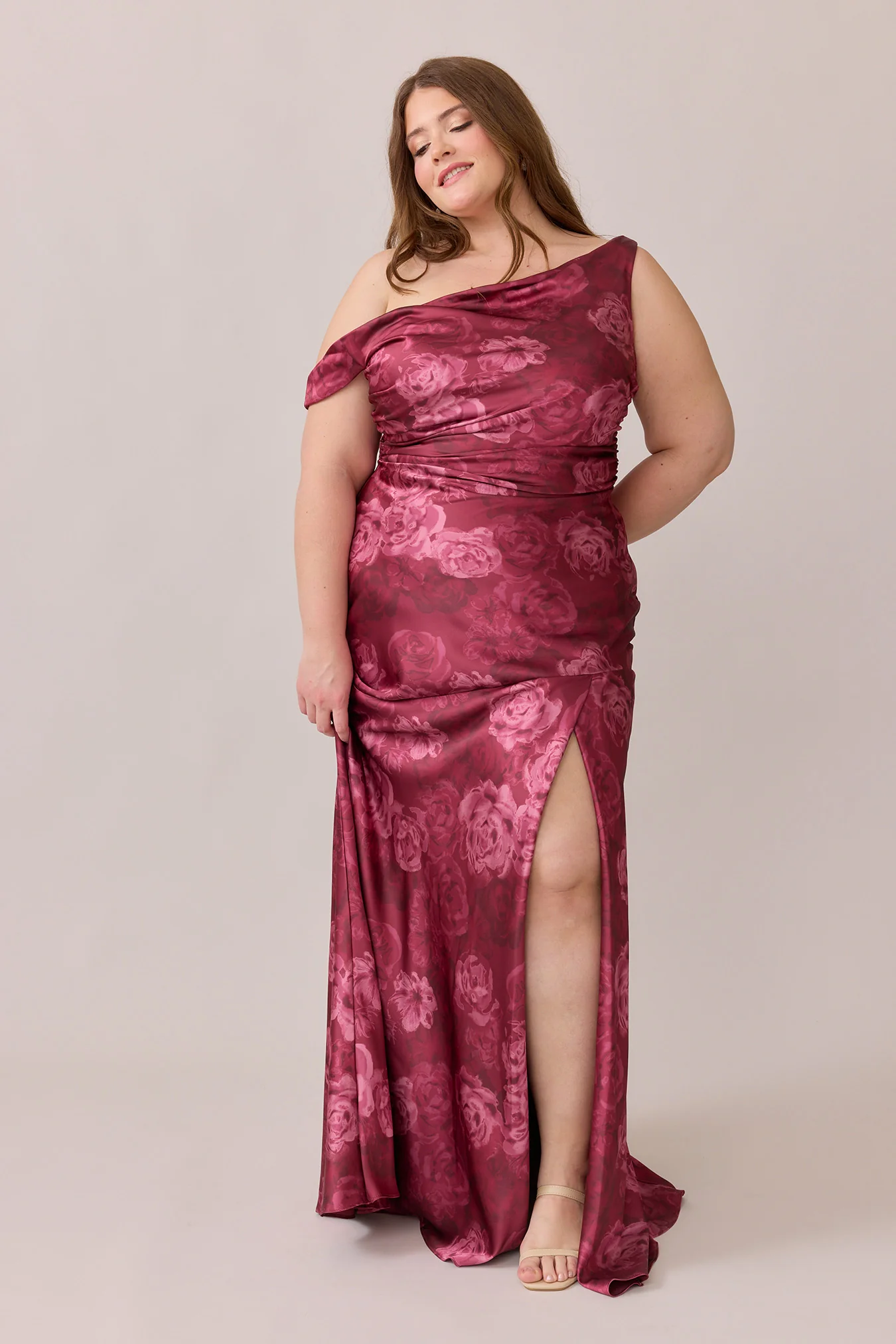 Livvy Satin Floral Print Dress | Made To Order - Image 11