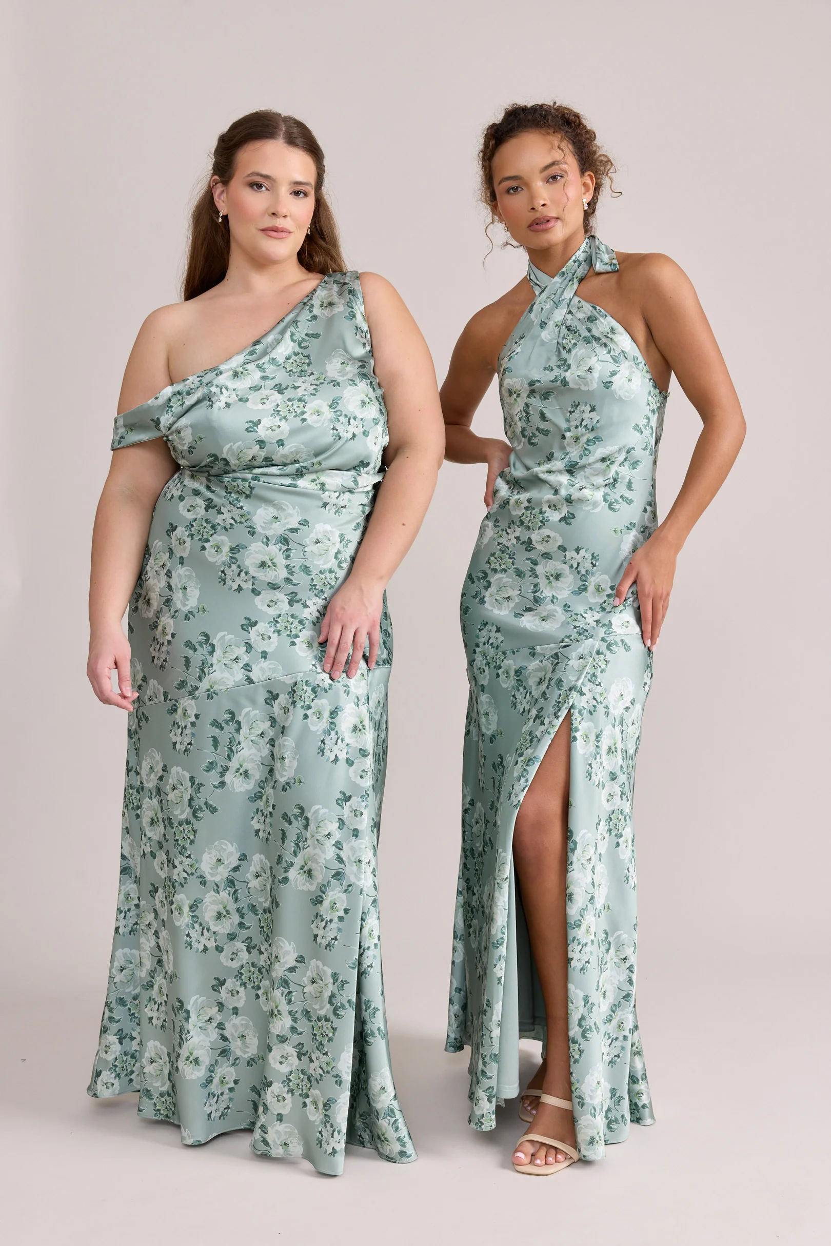 Livvy Satin Floral Print Dress | Made To Order - Image 118