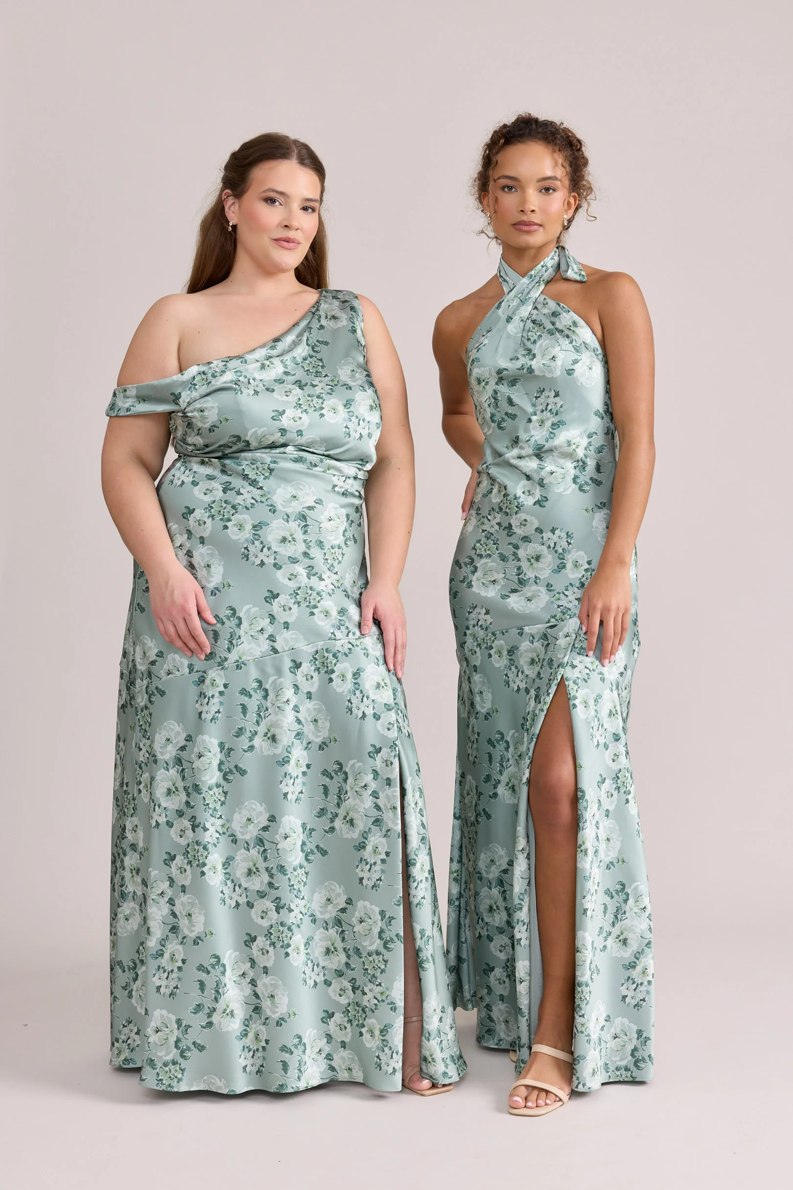 Livvy Satin Floral Print Dress | Made To Order - Image 119