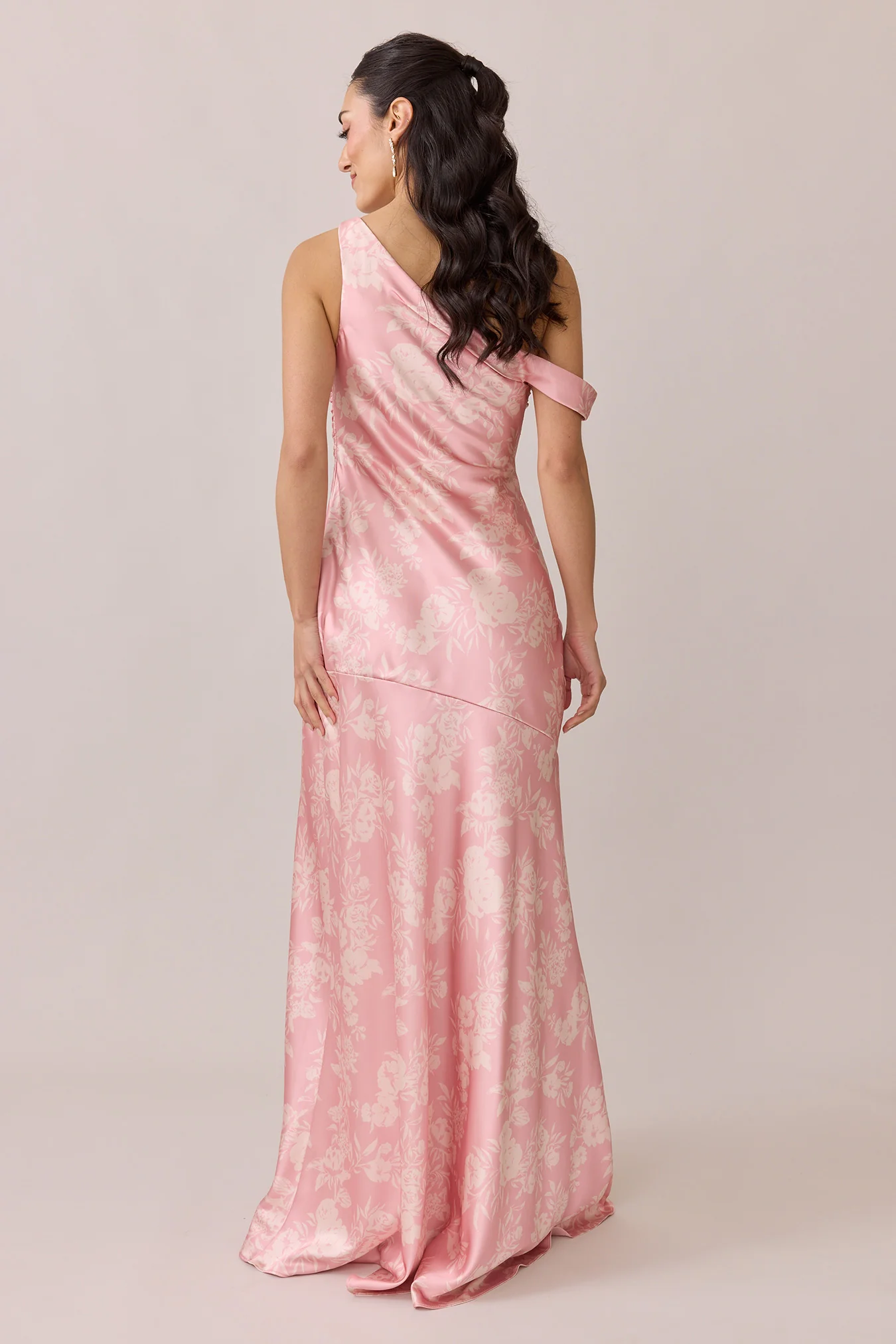 Livvy Satin Floral Print Dress | Made To Order - Image 16