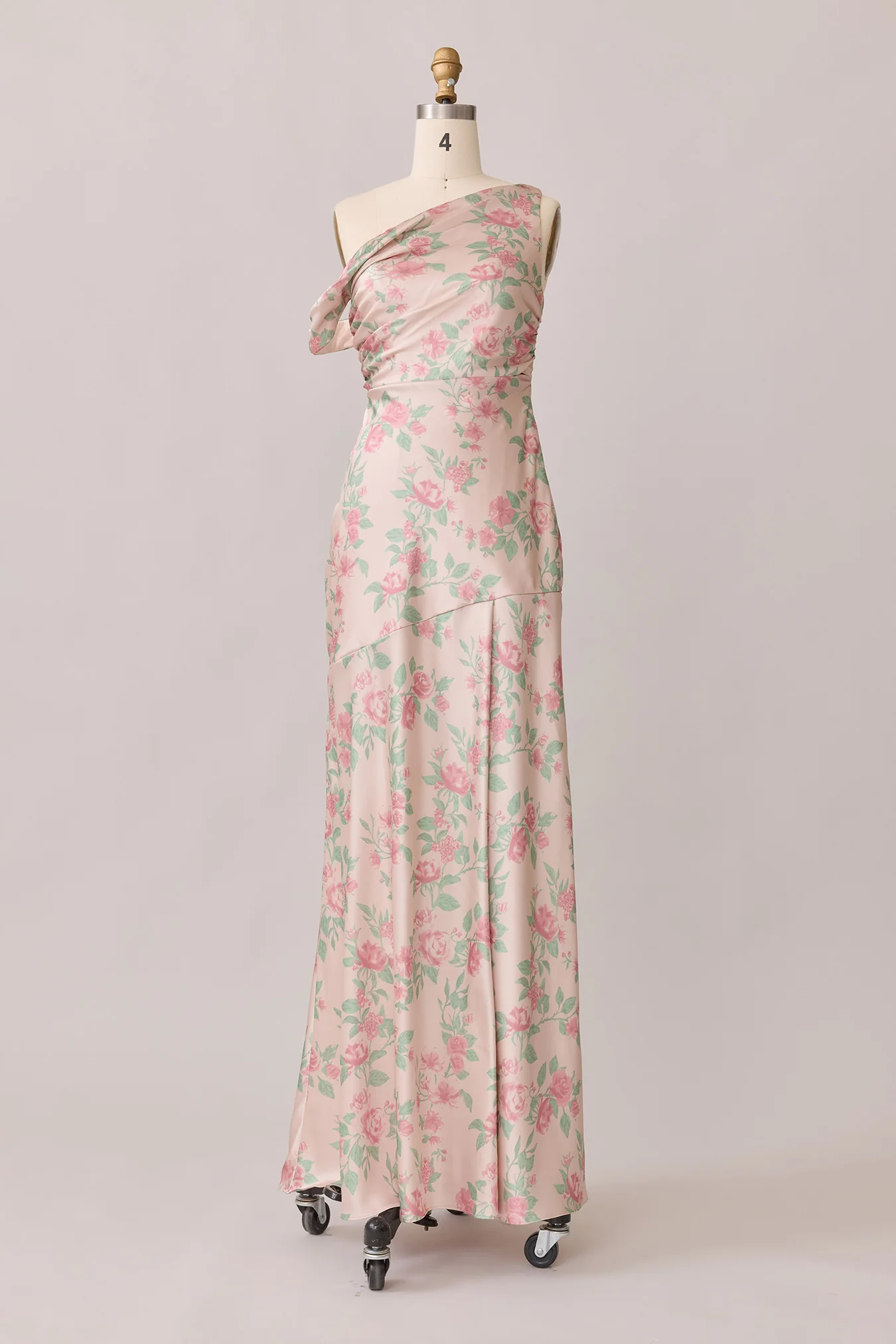 Livvy Satin Floral Print Dress | Made To Order - Image 17