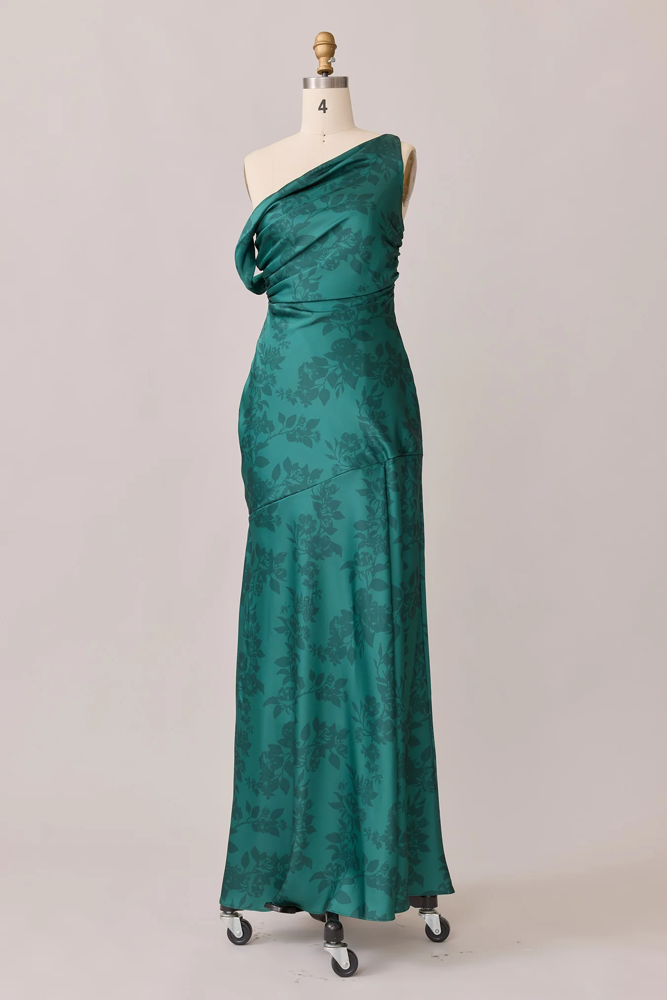 Livvy Satin Floral Print Dress | Made To Order - Image 19