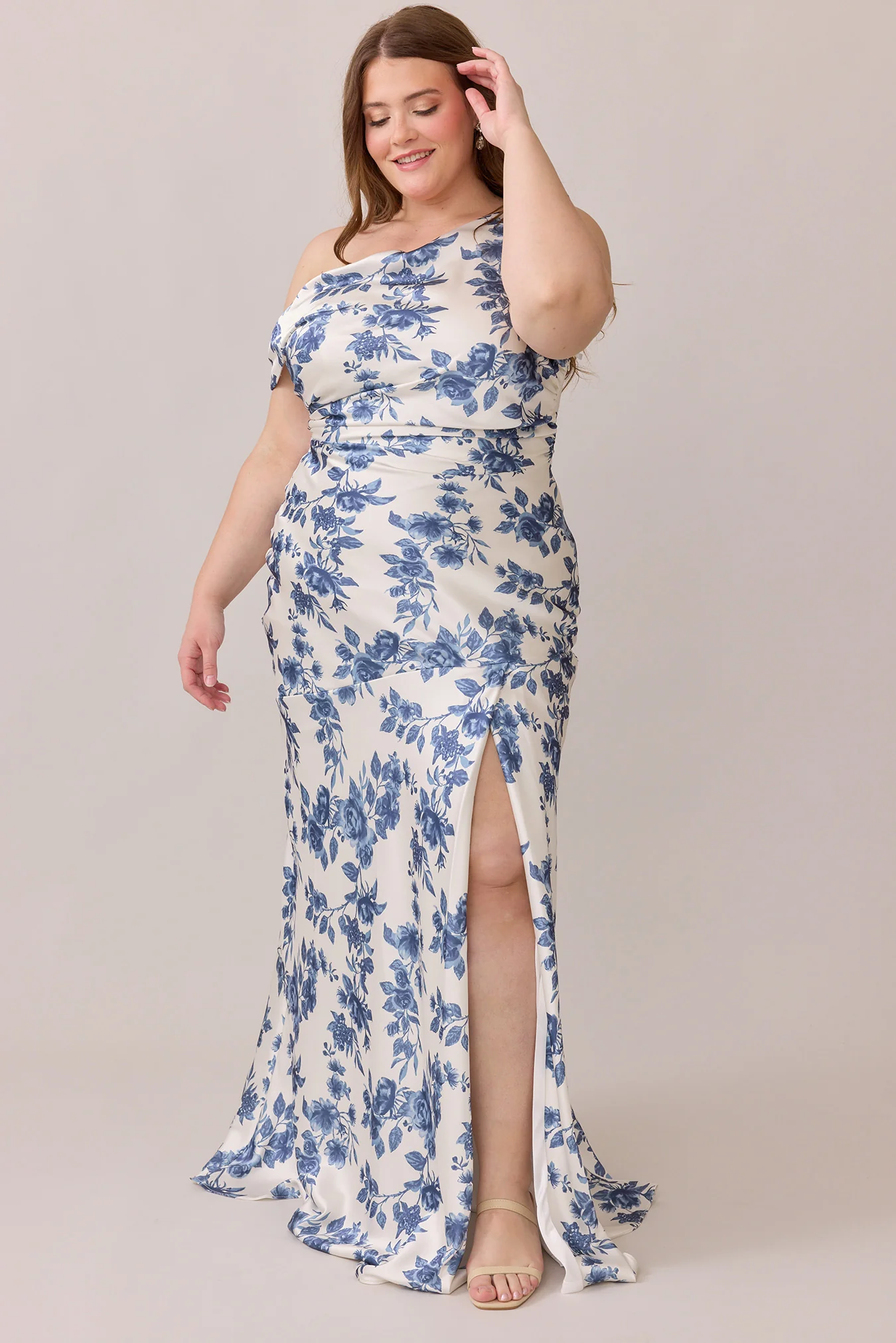 Livvy Satin Floral Print Dress | Made To Order - Image 21