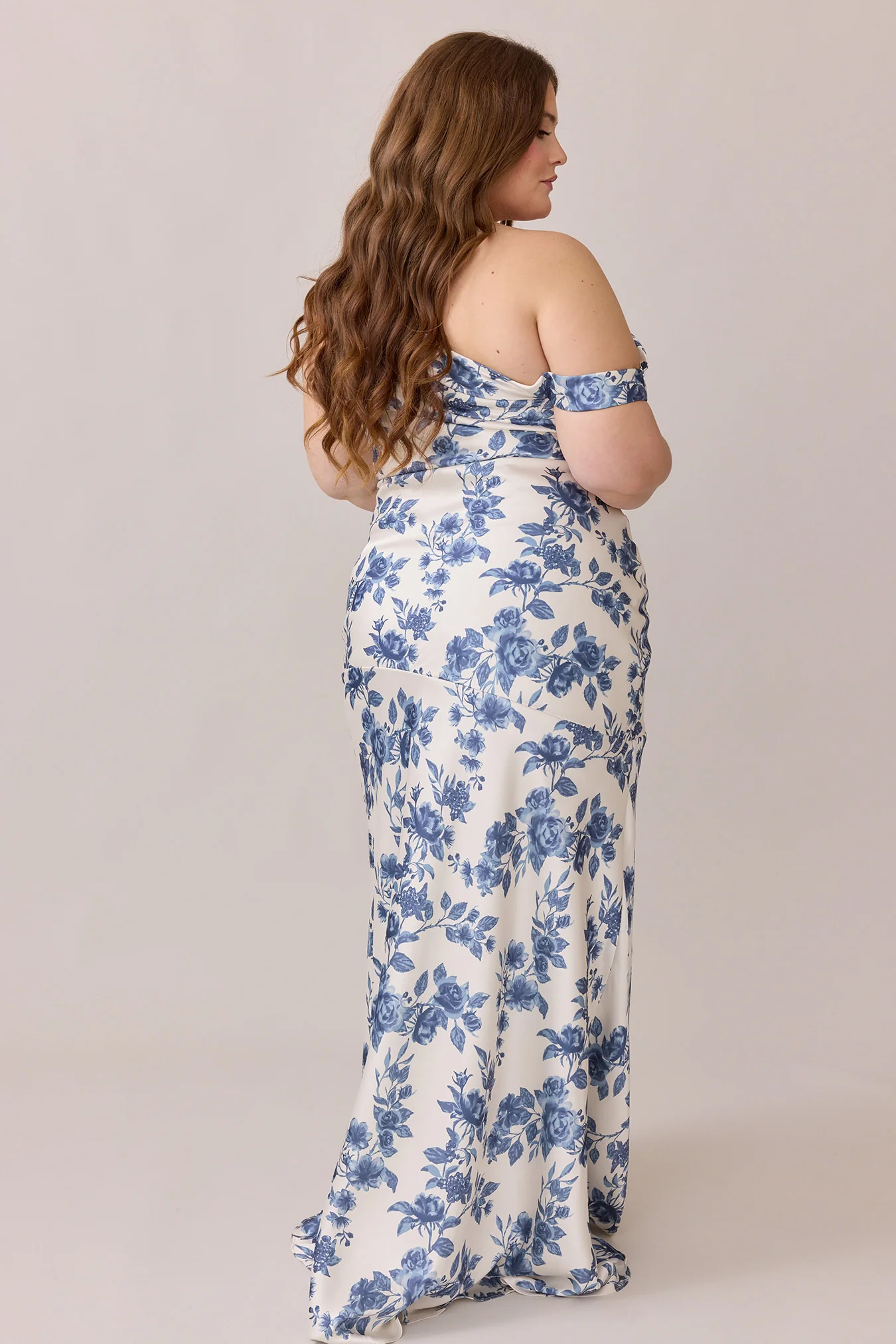 Livvy Satin Floral Print Dress | Made To Order - Image 23