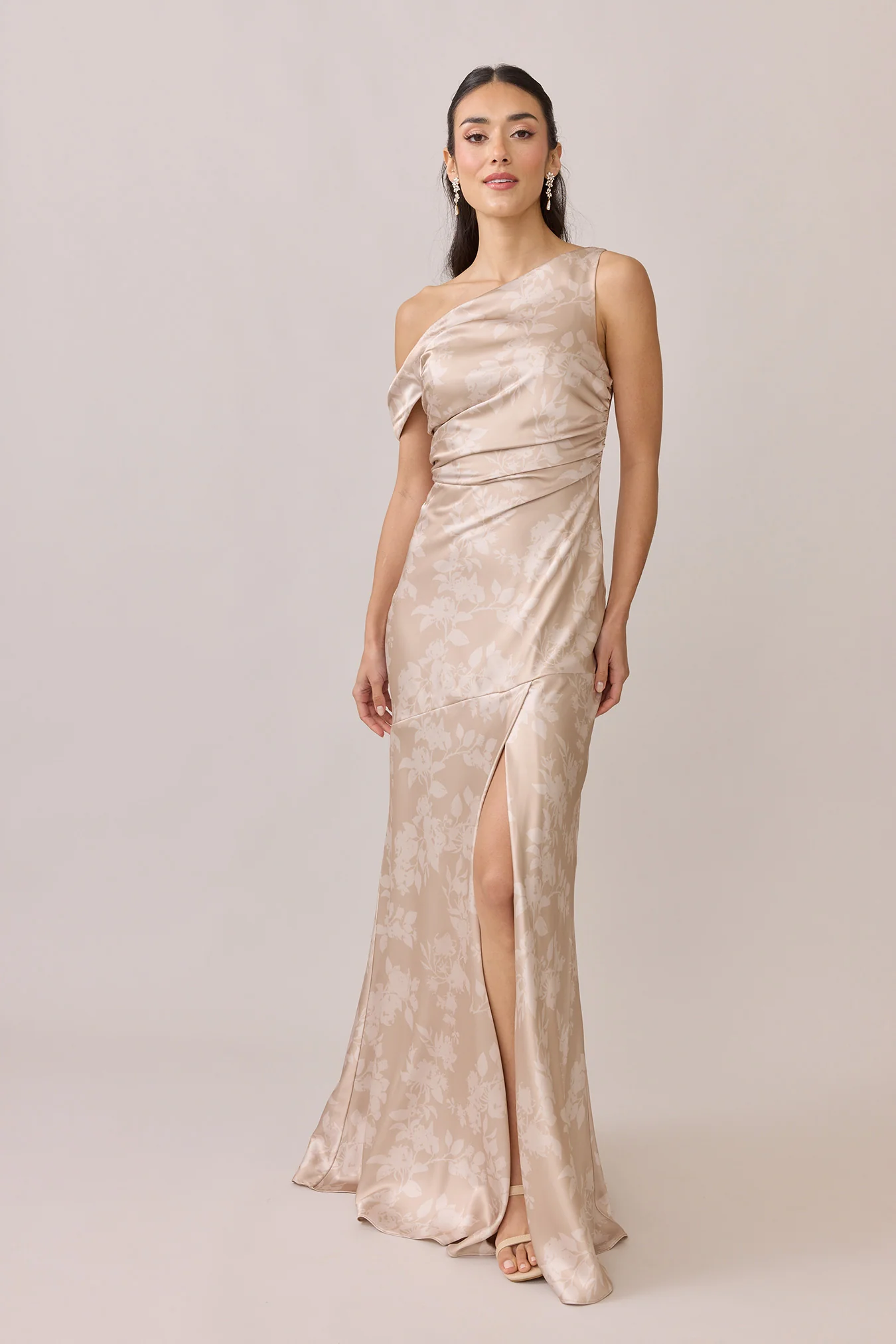Livvy Satin Floral Print Dress | Made To Order - Image 24